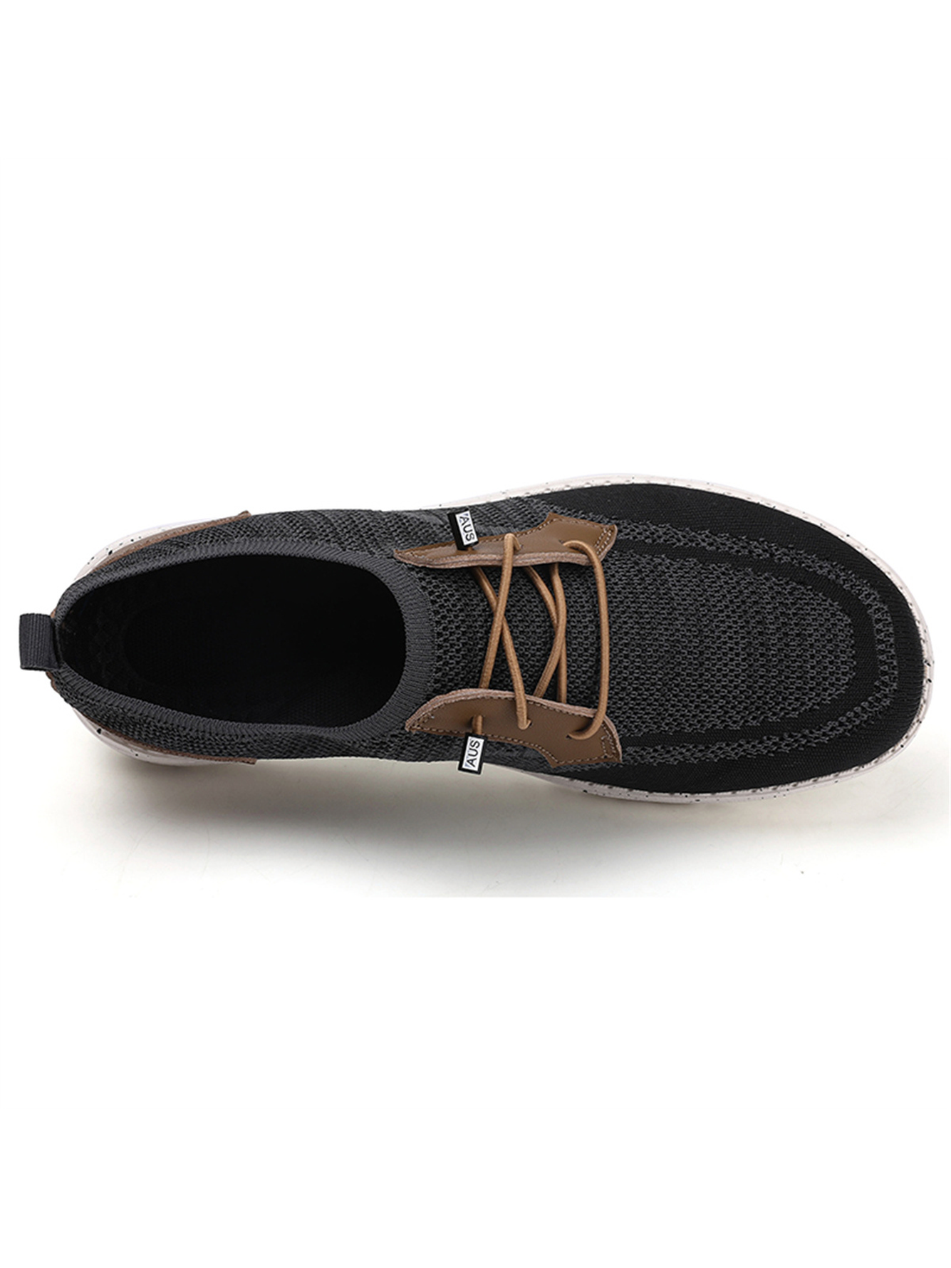 Black Plain Lace Ups Sneakers