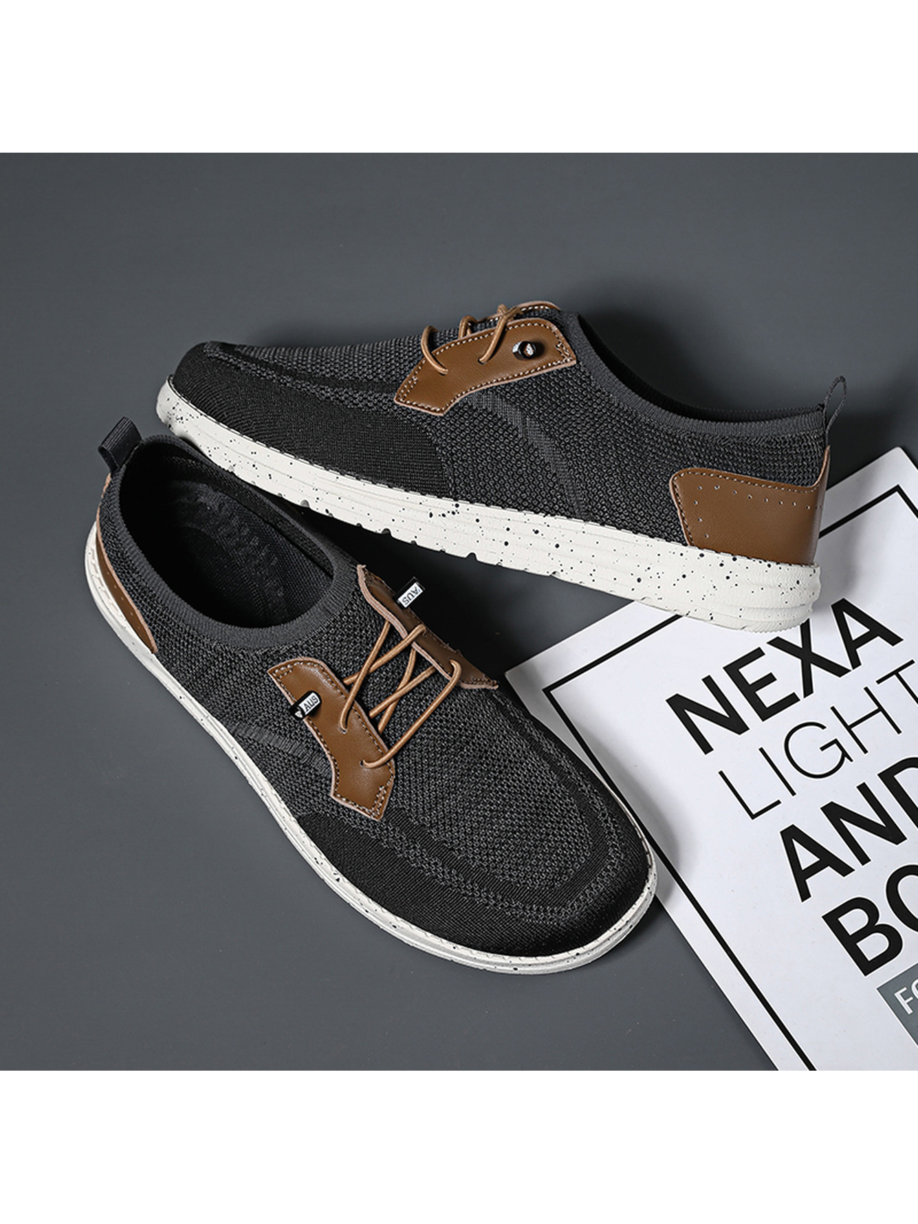 Black Plain Lace Ups Sneakers