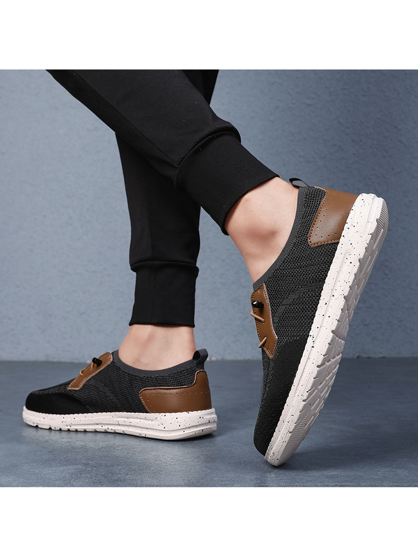 Black Plain Lace Ups Sneakers