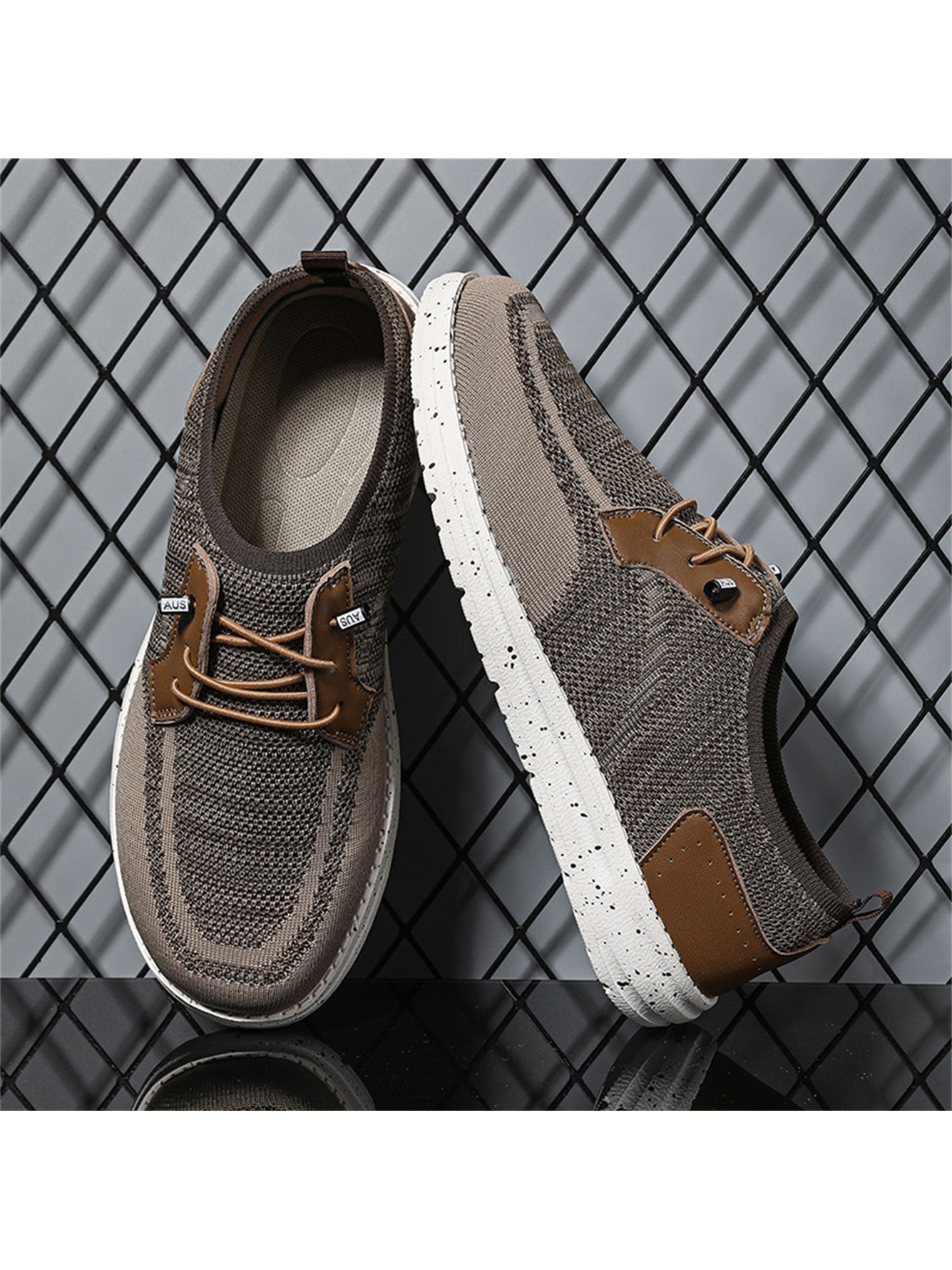 Brown Plain Lace Ups Loafers
