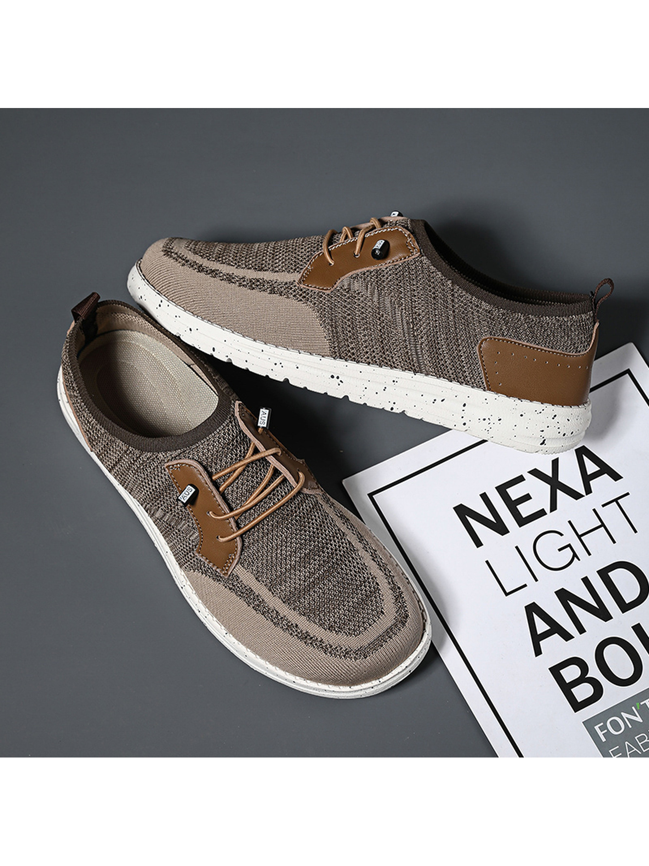 Brown Plain Lace Ups Loafers