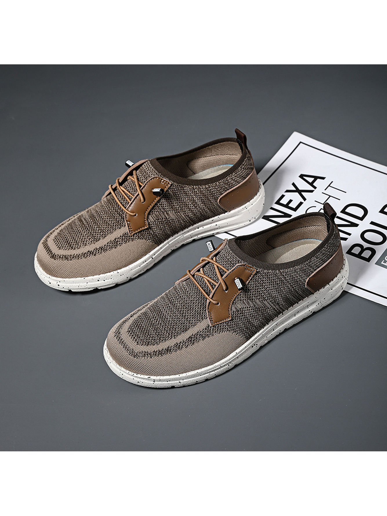 Brown Plain Lace Ups Loafers