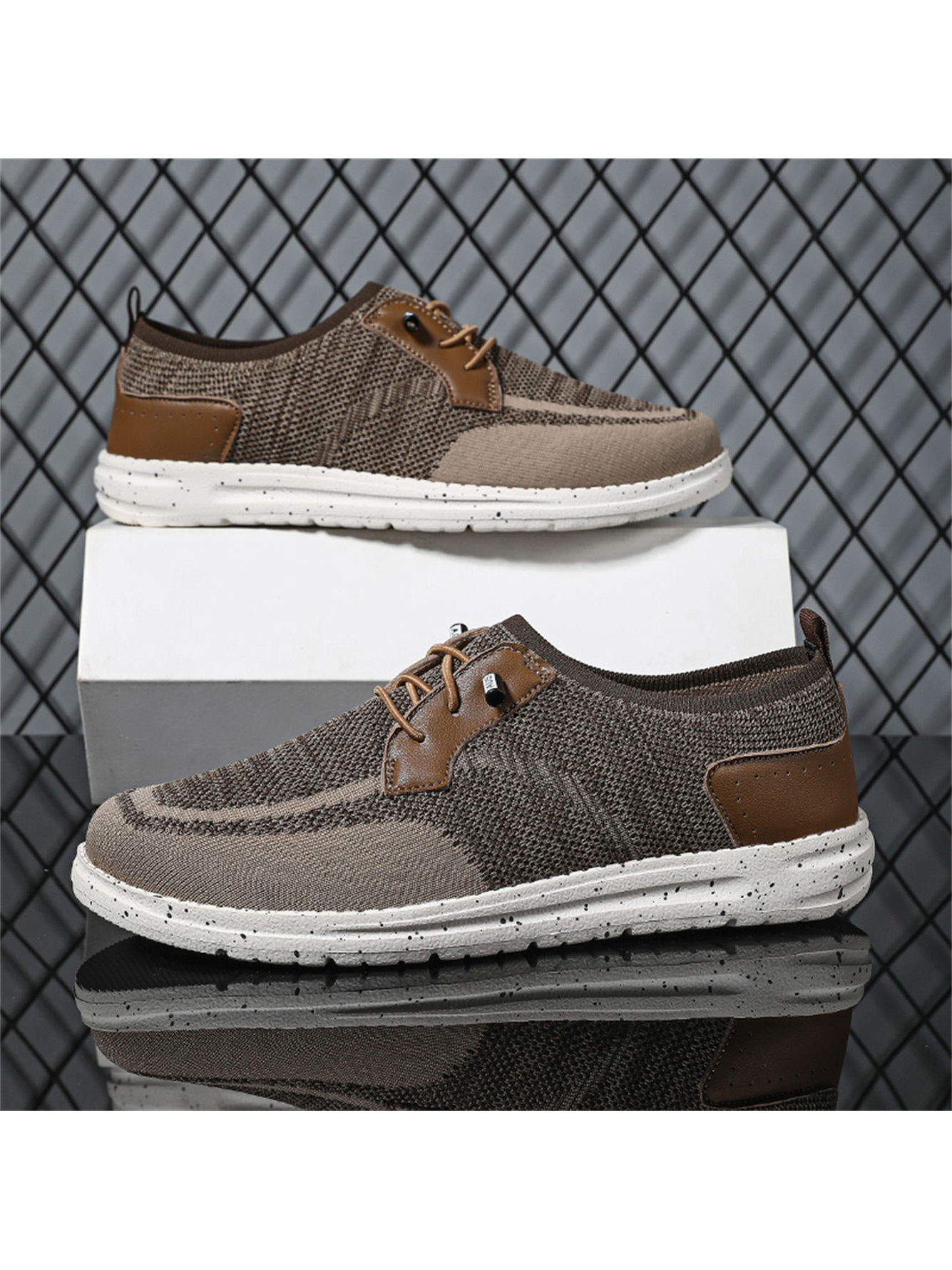 Brown Plain Lace Ups Loafers