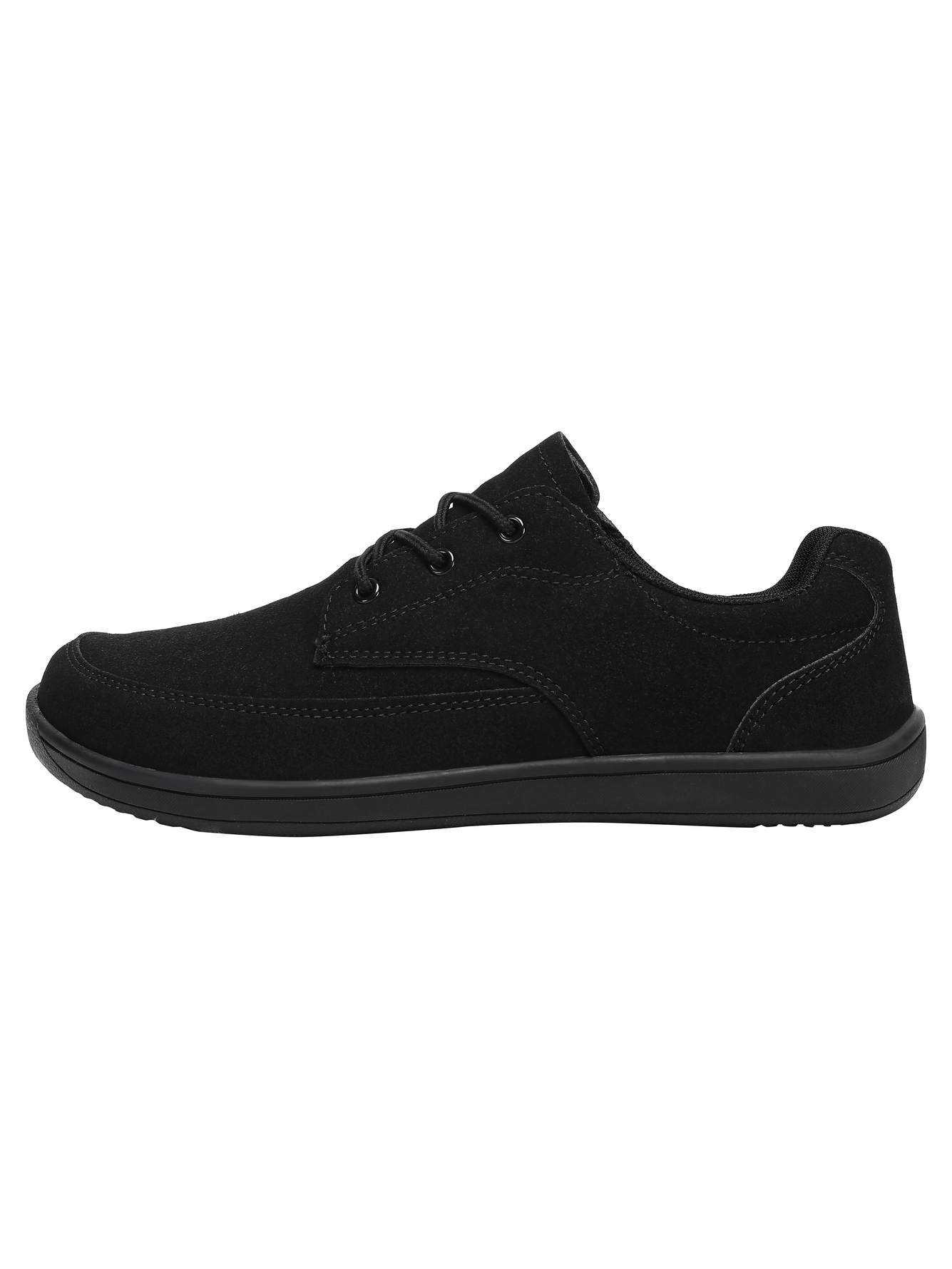 Black Plain Lace Ups Sneakers