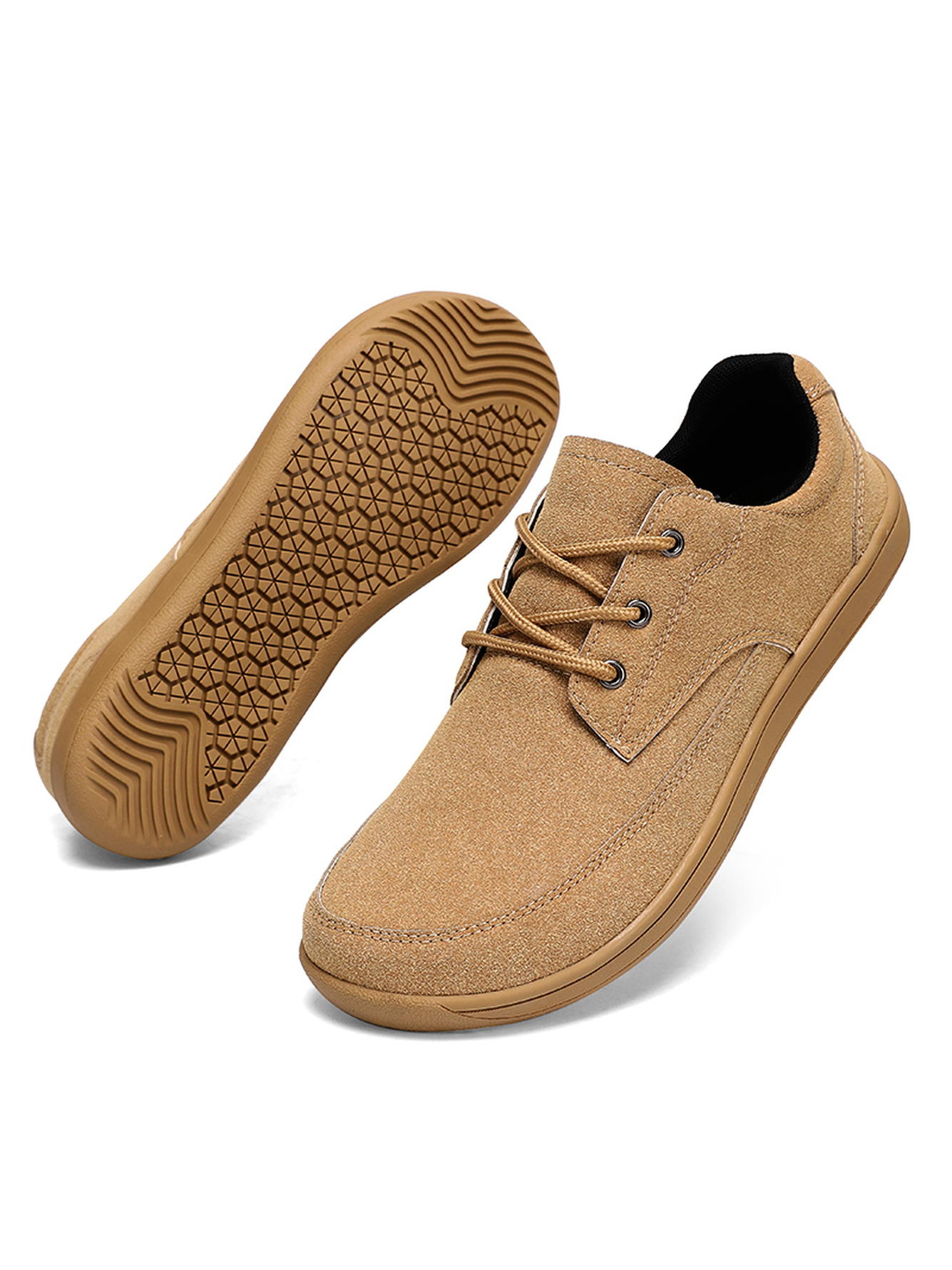 Khaki Plain Lace Ups Sneakers