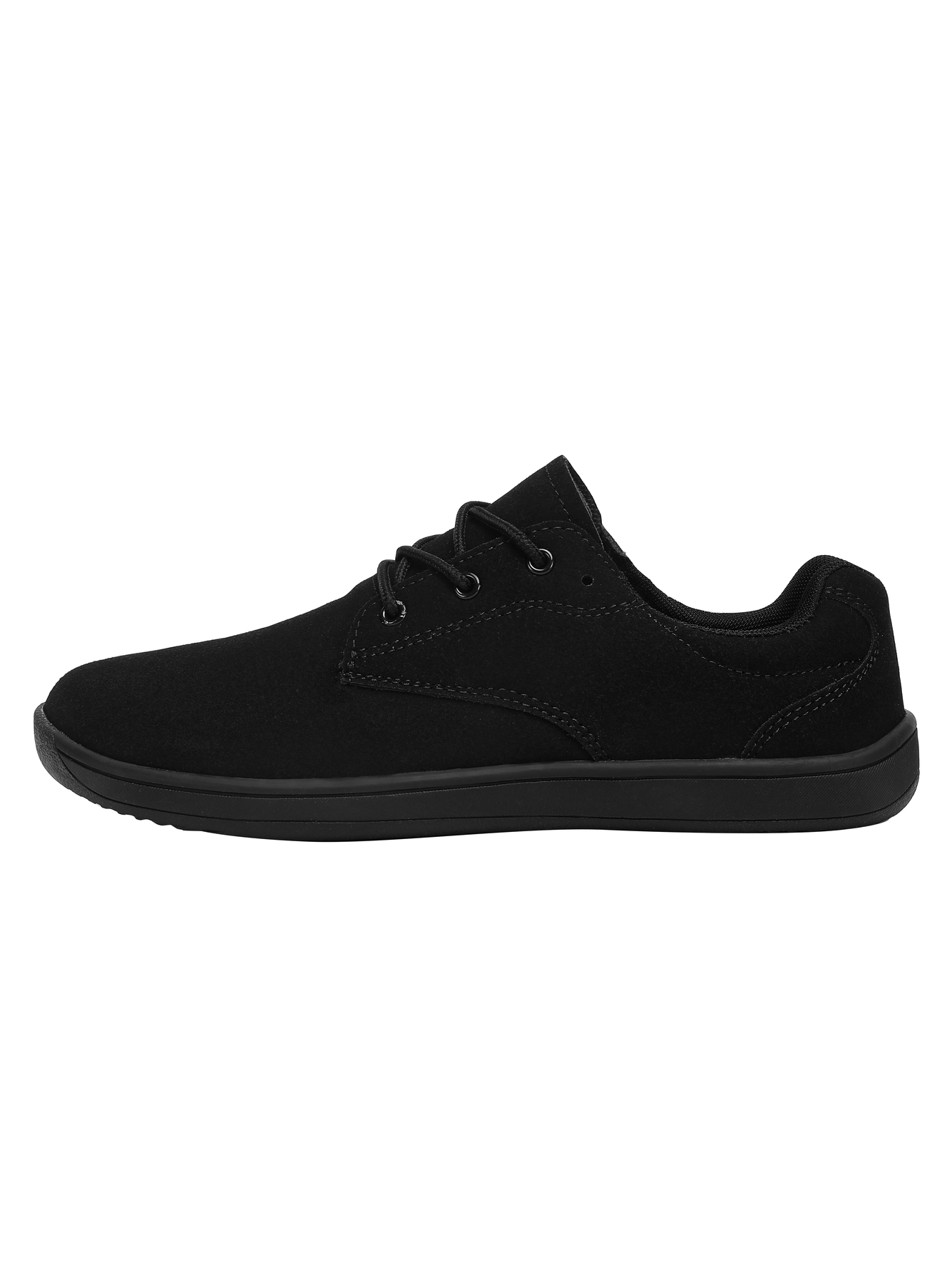 Black Plain Lace Ups Sneakers