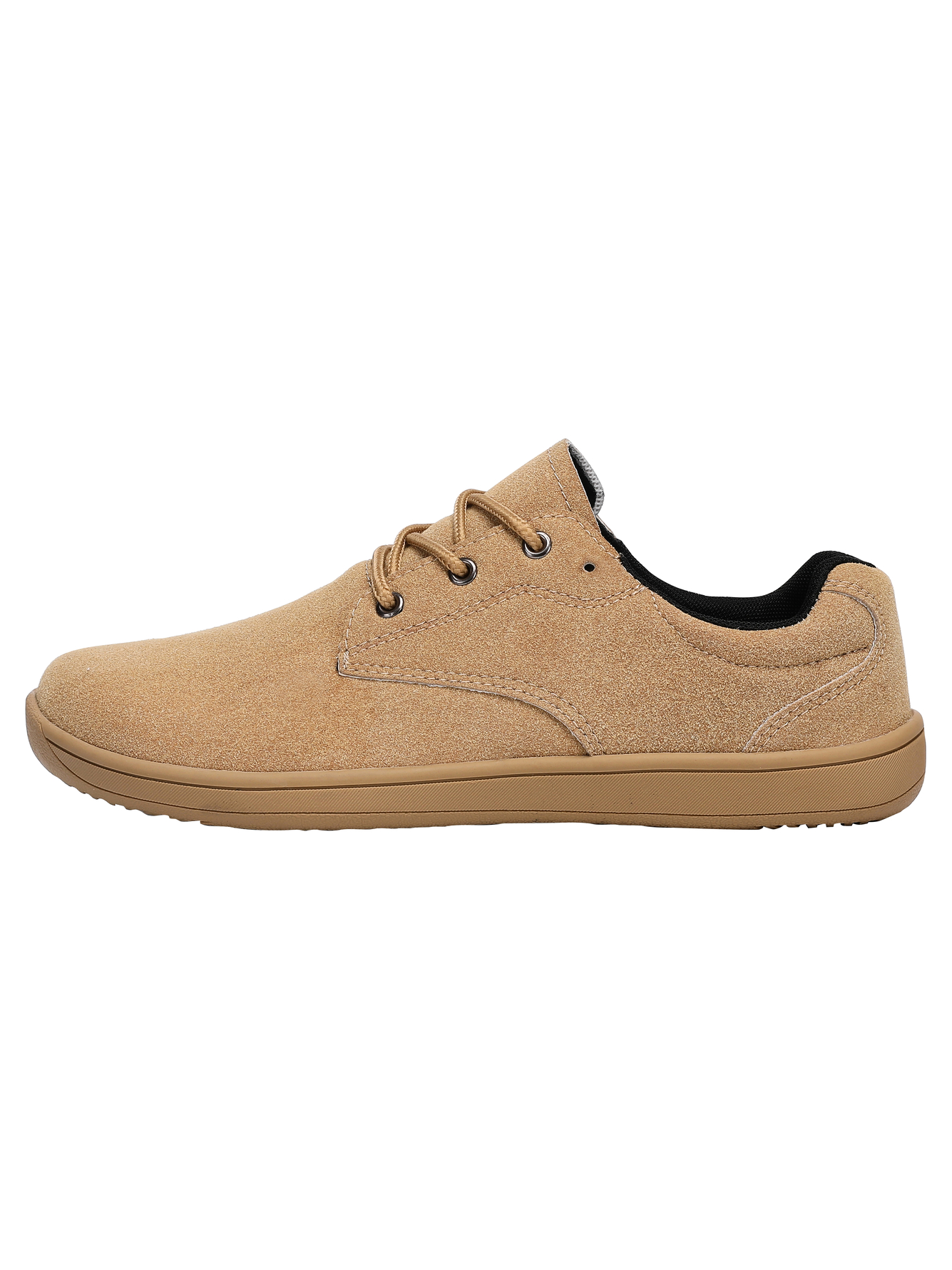 Mens Khaki Suede Lace-Up Casual Shoes