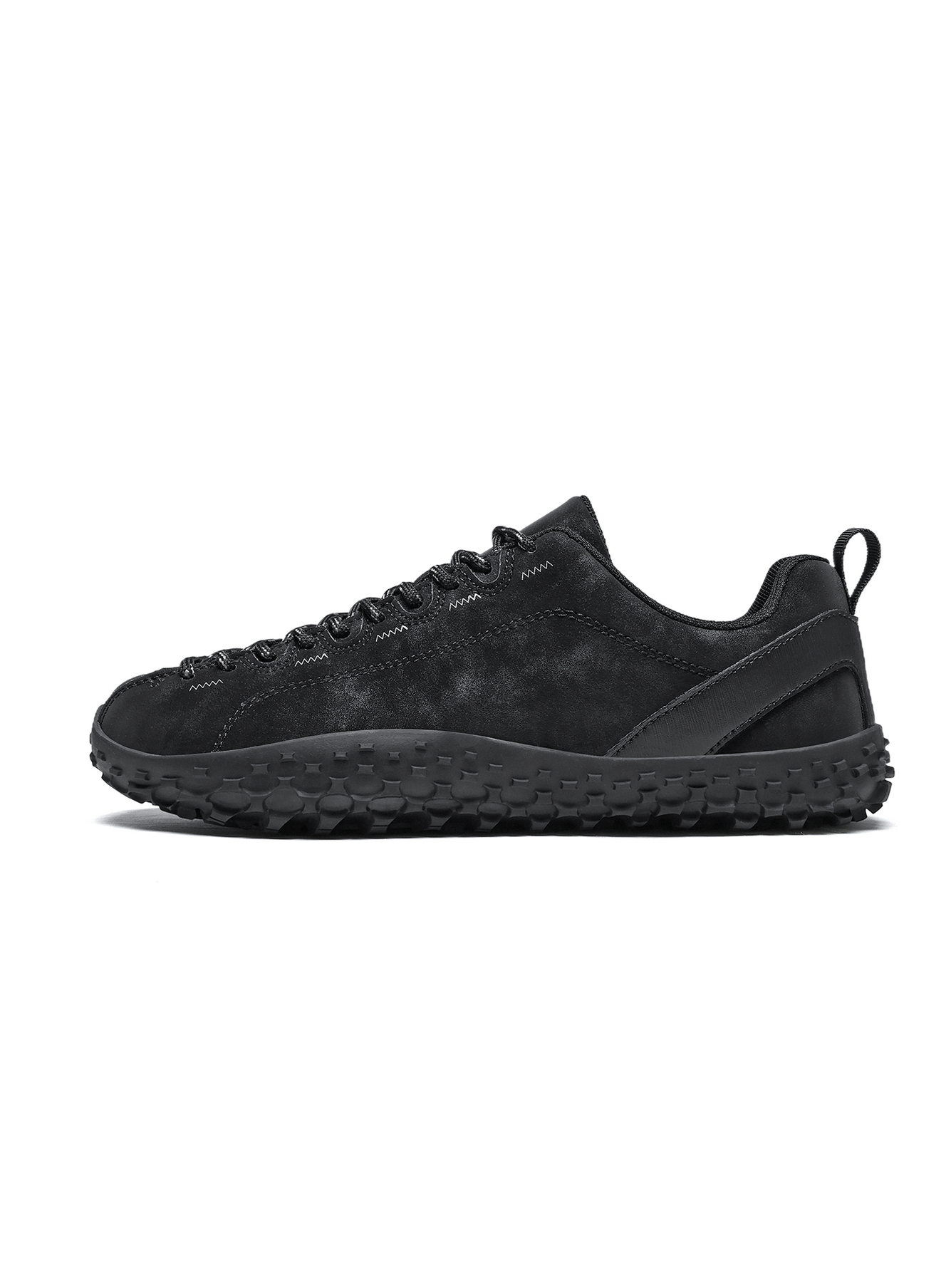 Black Plain Lace Ups Sneakers