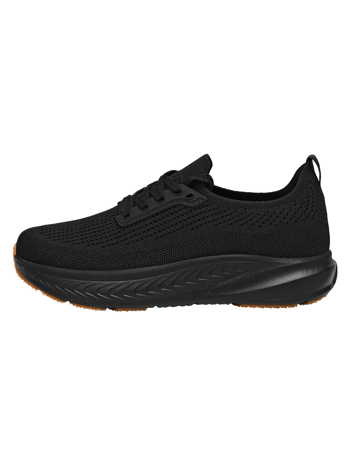 Black Plain Lace Ups Sneakers