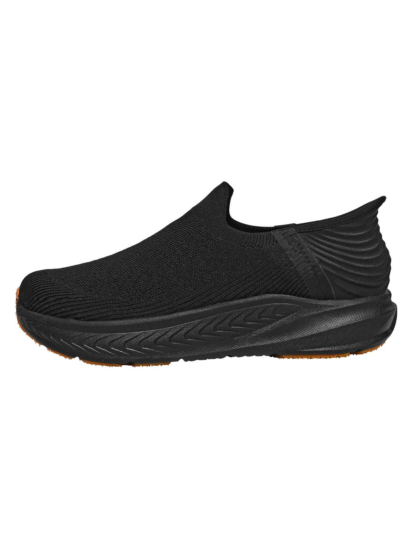 Black Plain Slip On Sneakers