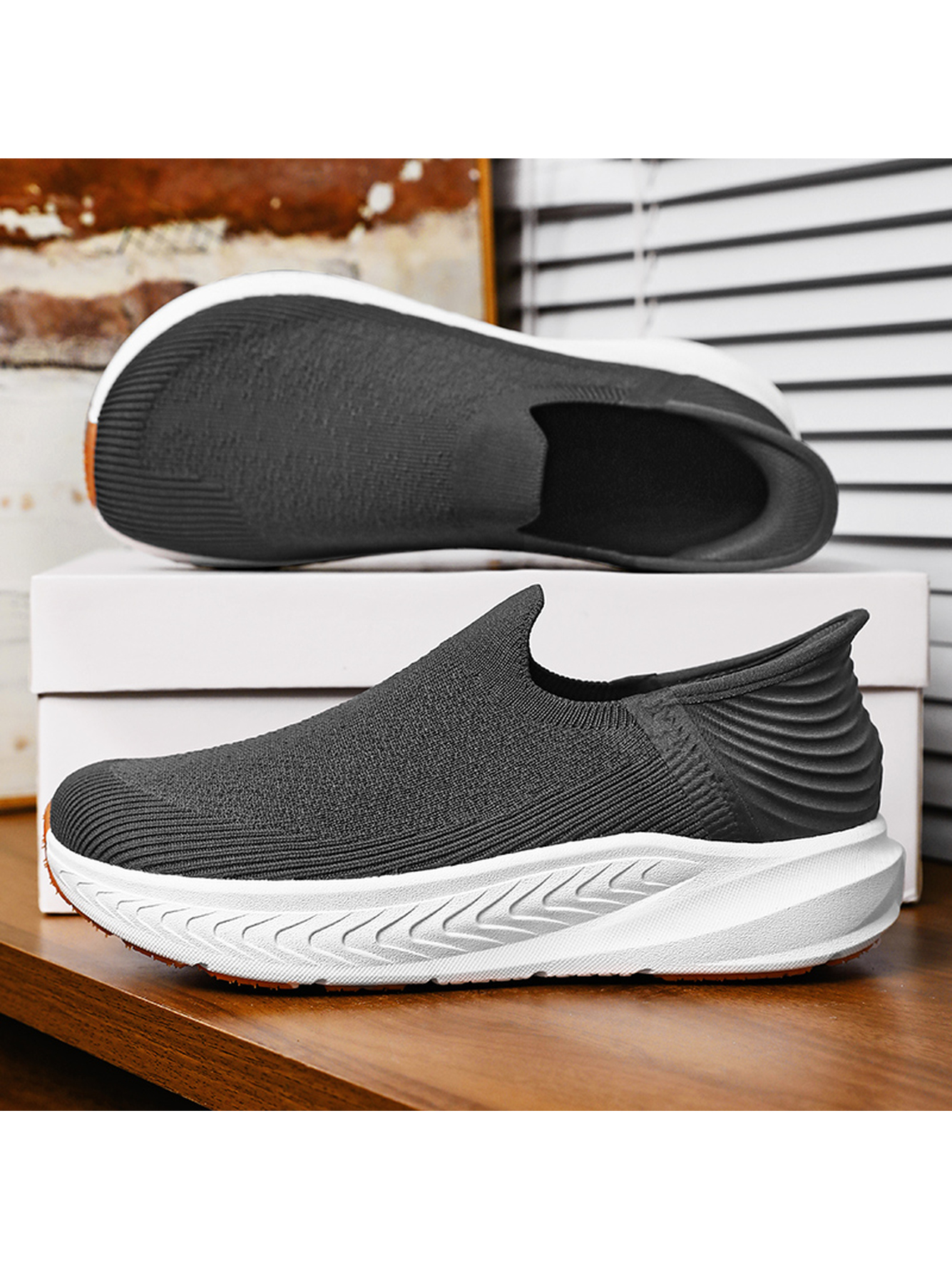 Charcoal Plain Lace Ups Sneakers