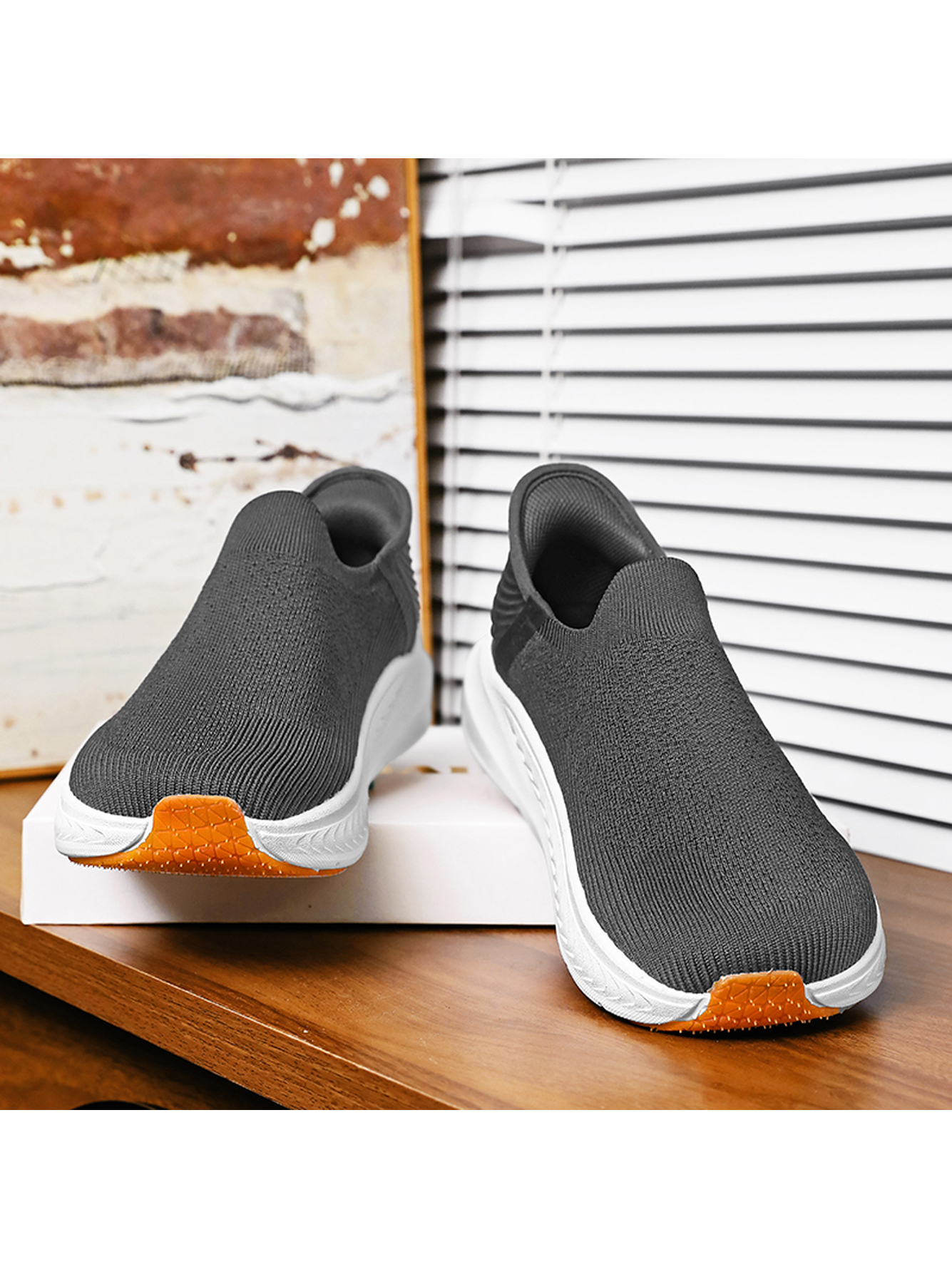 Charcoal Plain Lace Ups Sneakers