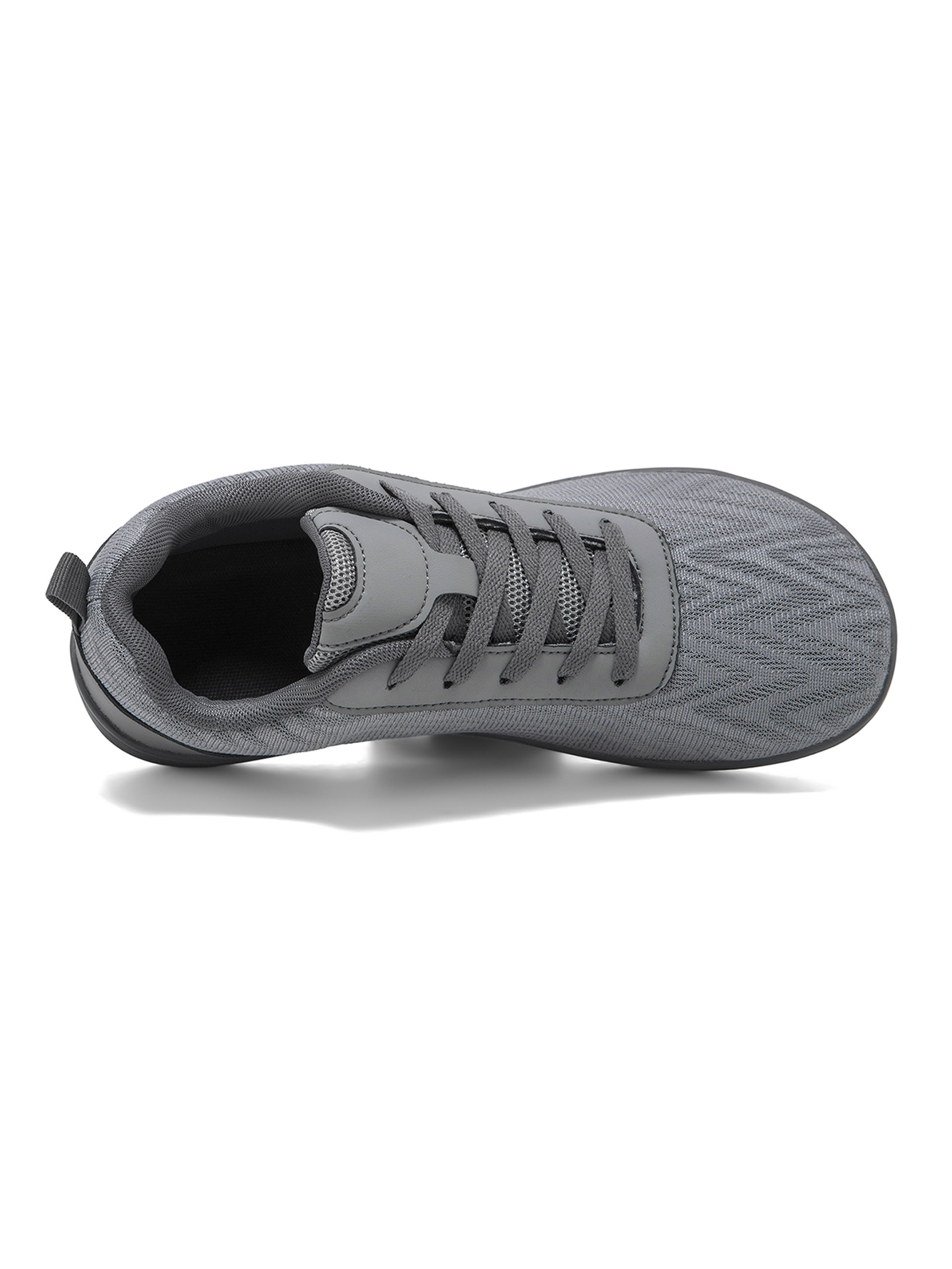 Grey Plain Lace Ups Sneakers