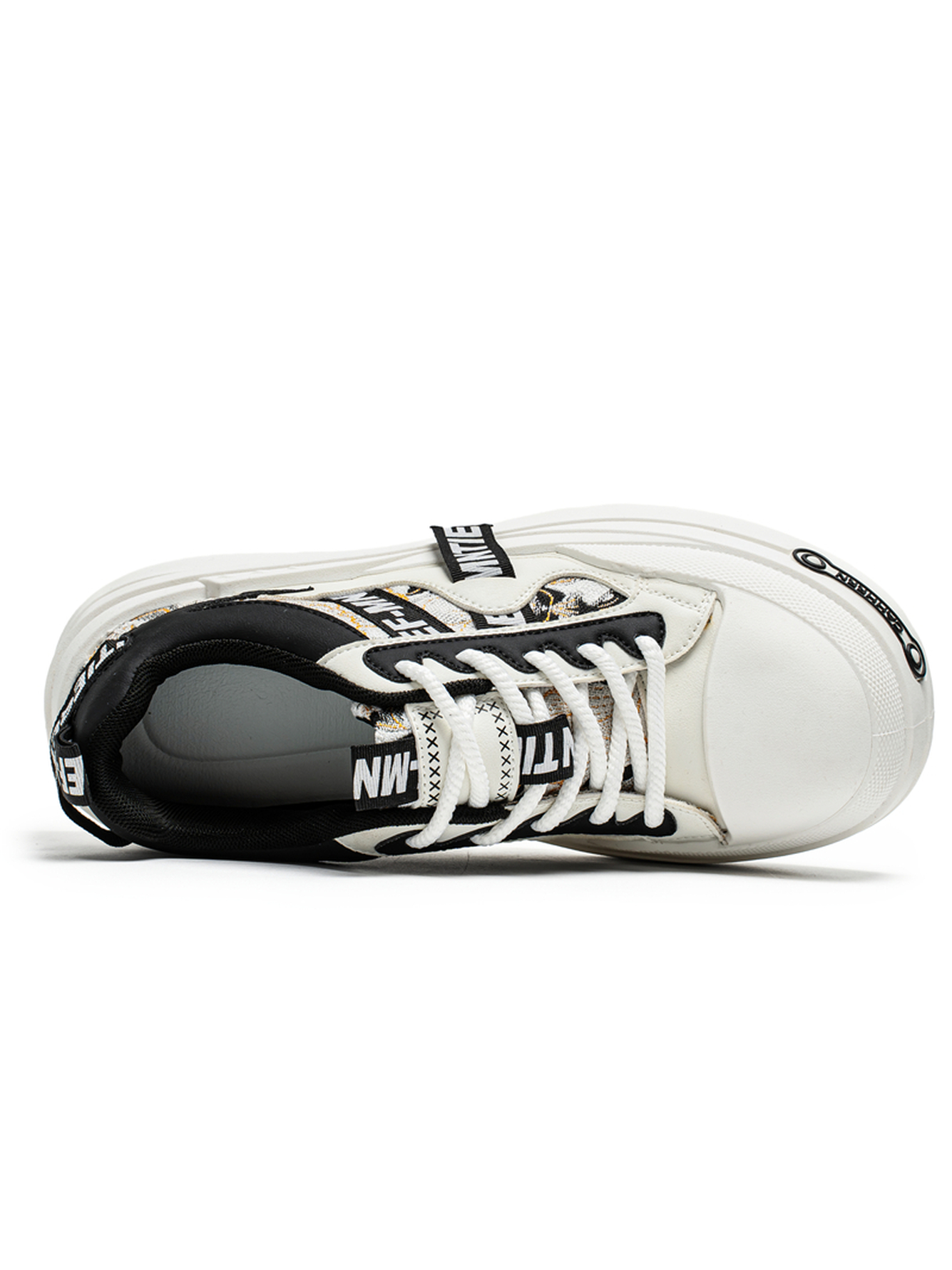 Mens Black and White Urban Casual Sneakers with Unique Print