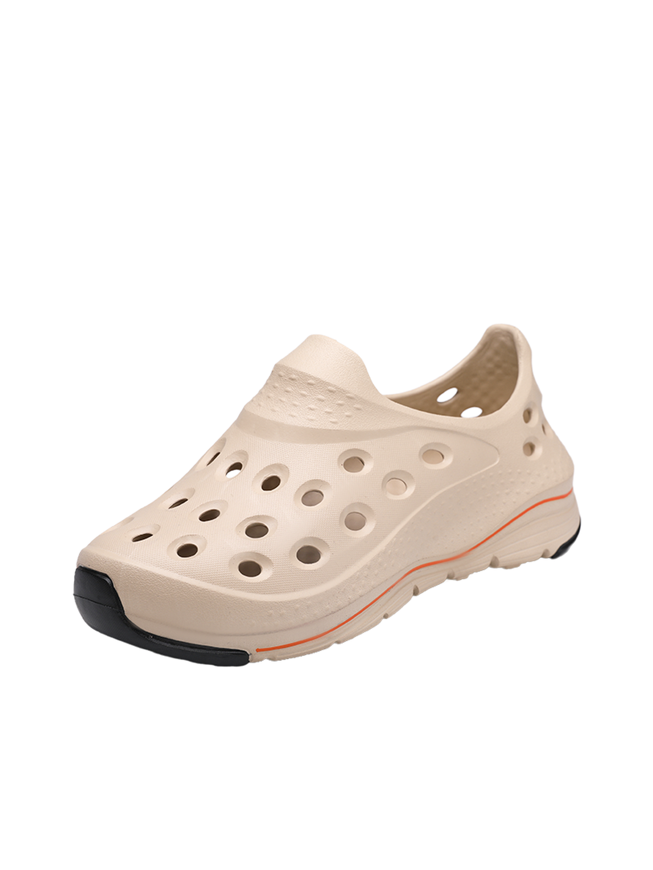Beige Plain Slip On Sandals