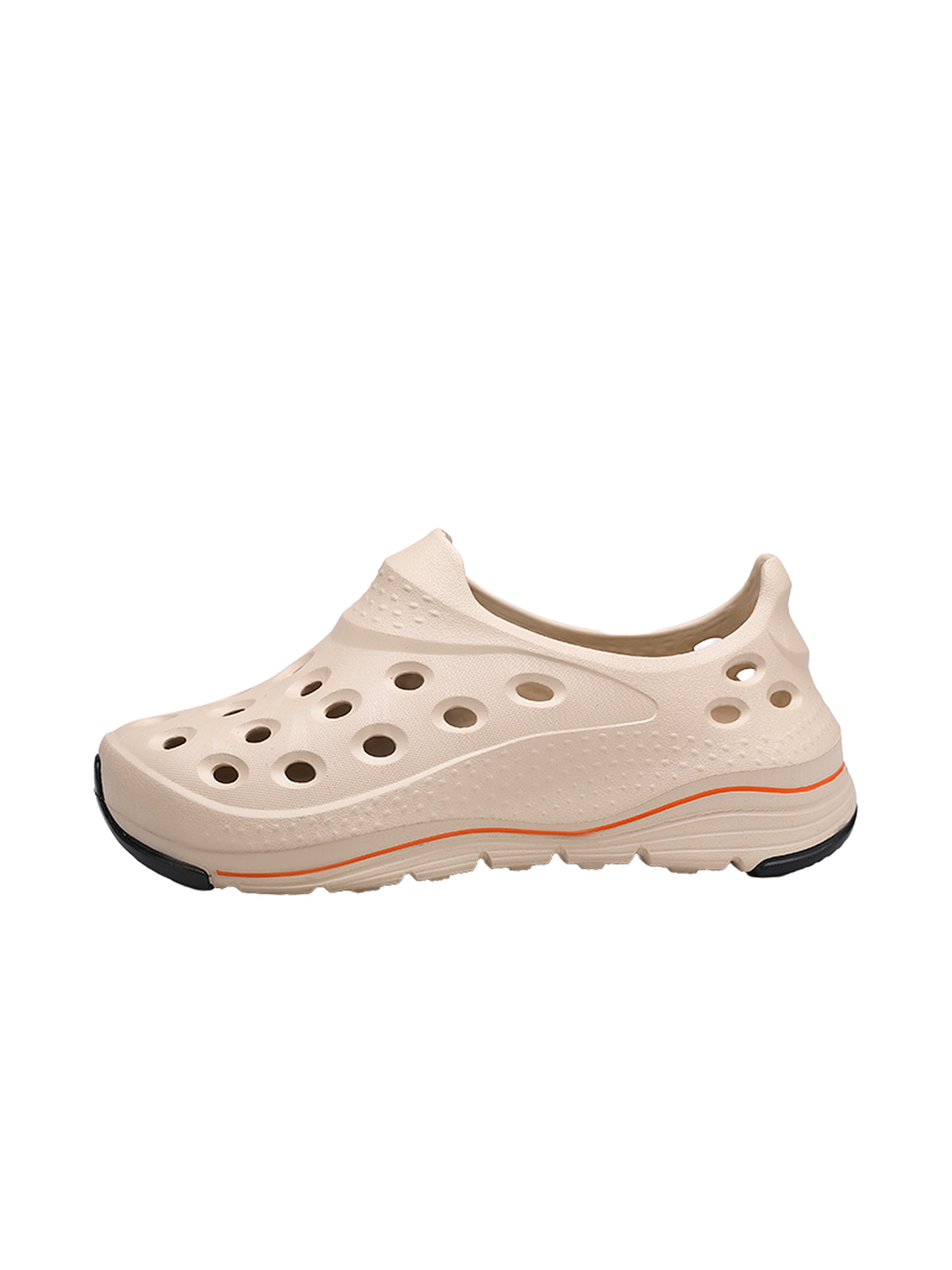 Beige Plain Slip On Sandals