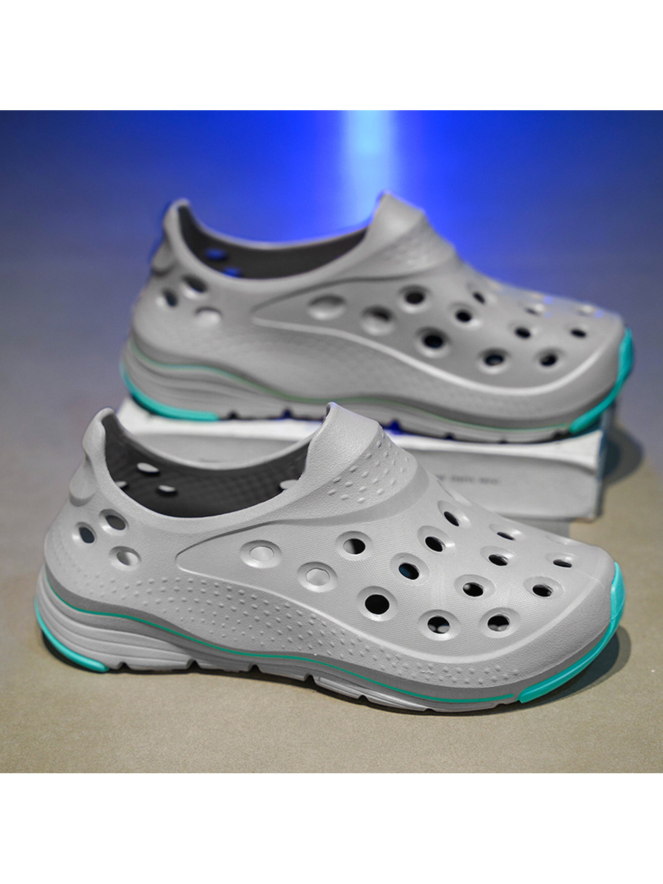 Grey Plain Slip On Sandals