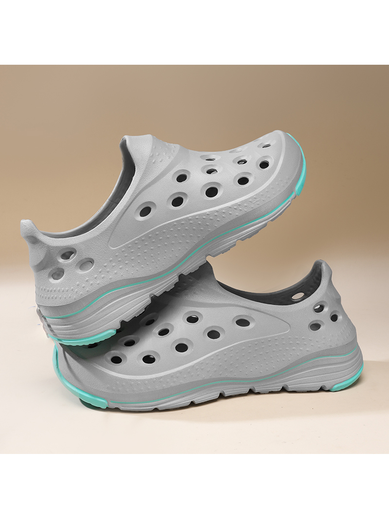 Grey Plain Slip On Sandals
