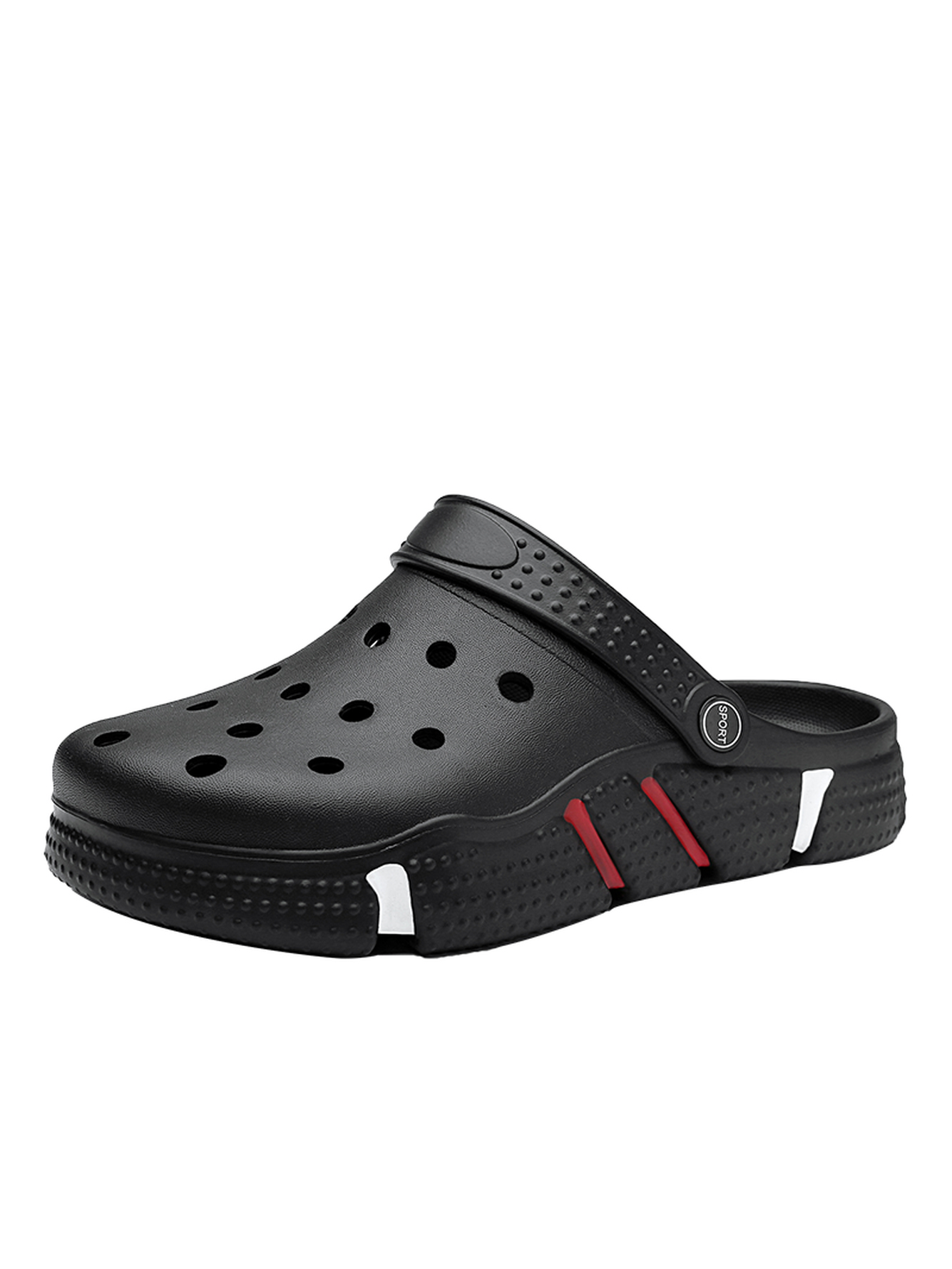 Black Plain Slip On Clogs