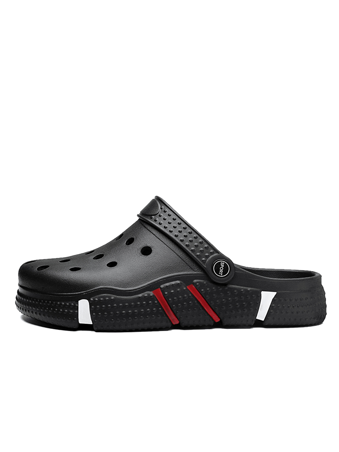 Black Plain Slip On Clogs
