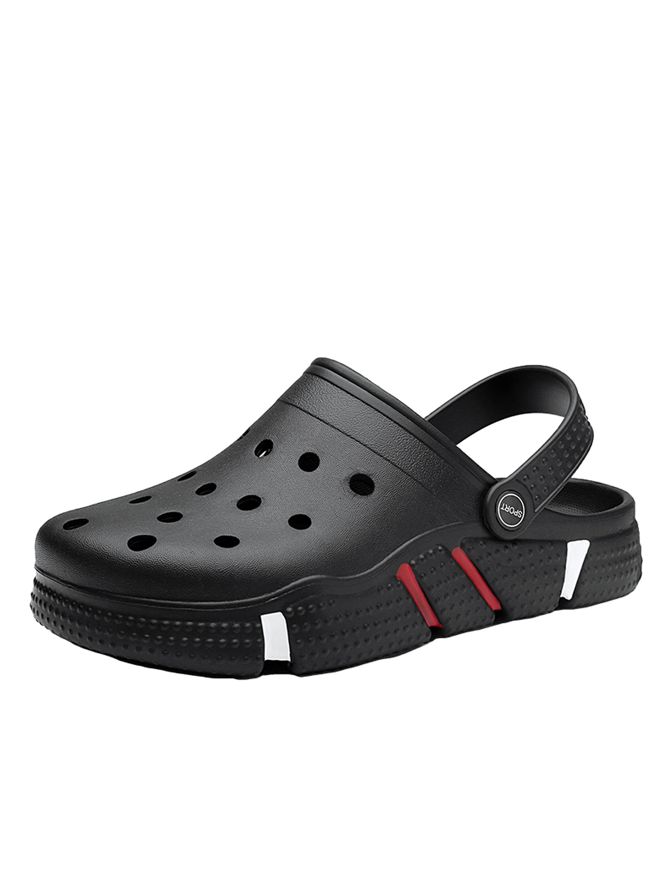 Black Plain Slip On Clogs