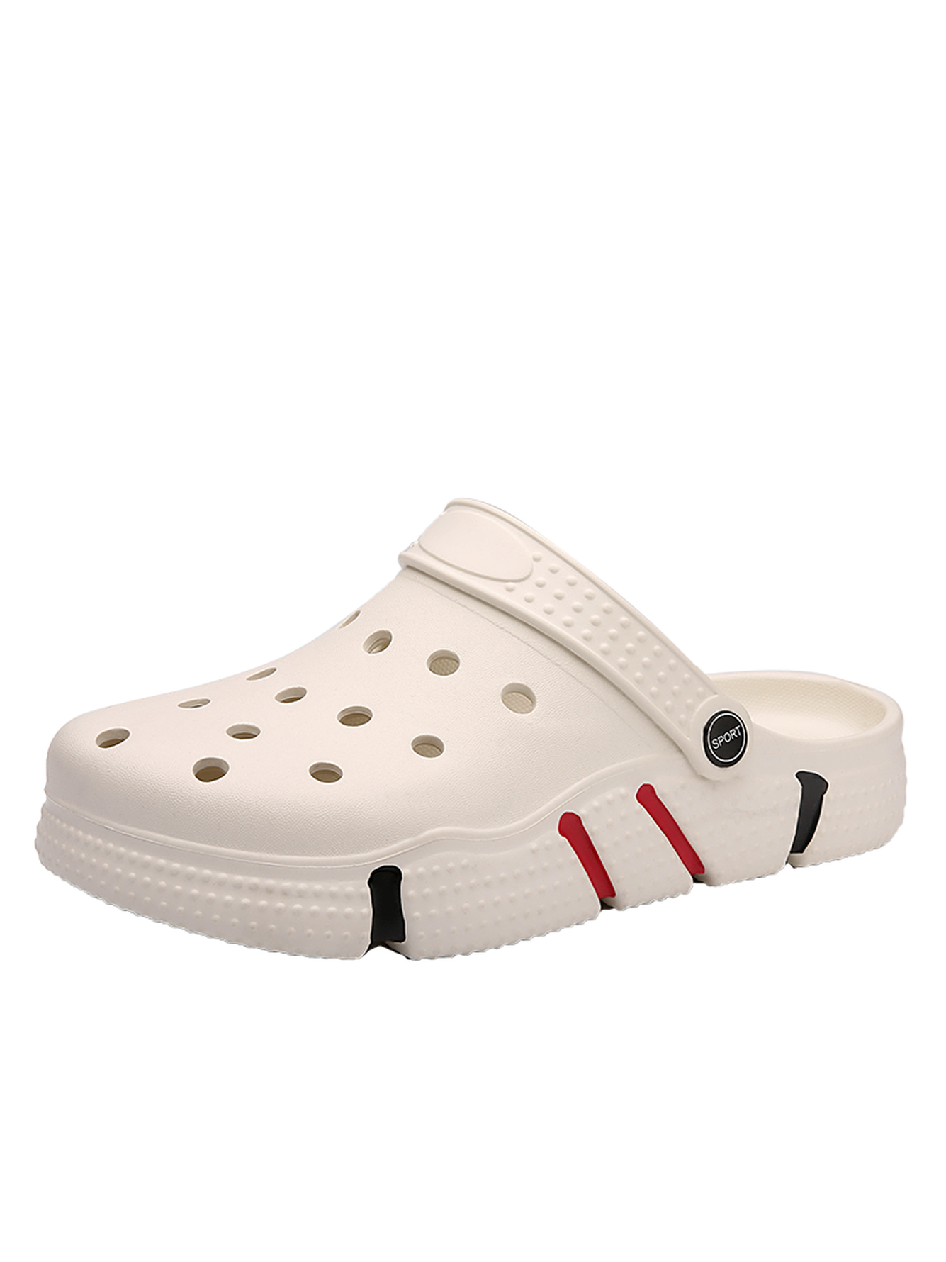 Off White Plain Slip On Clogs