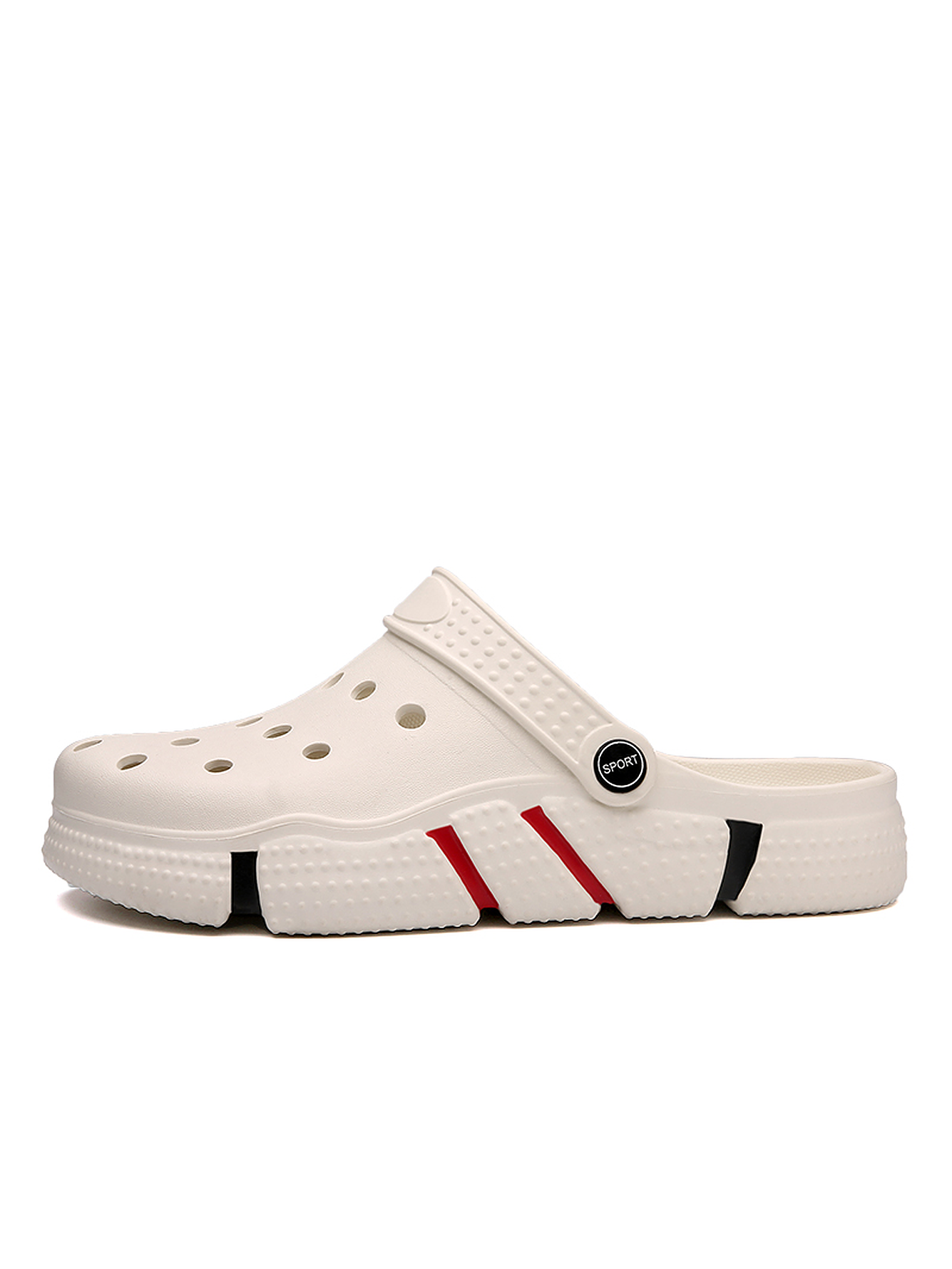 Off White Plain Slip On Clogs
