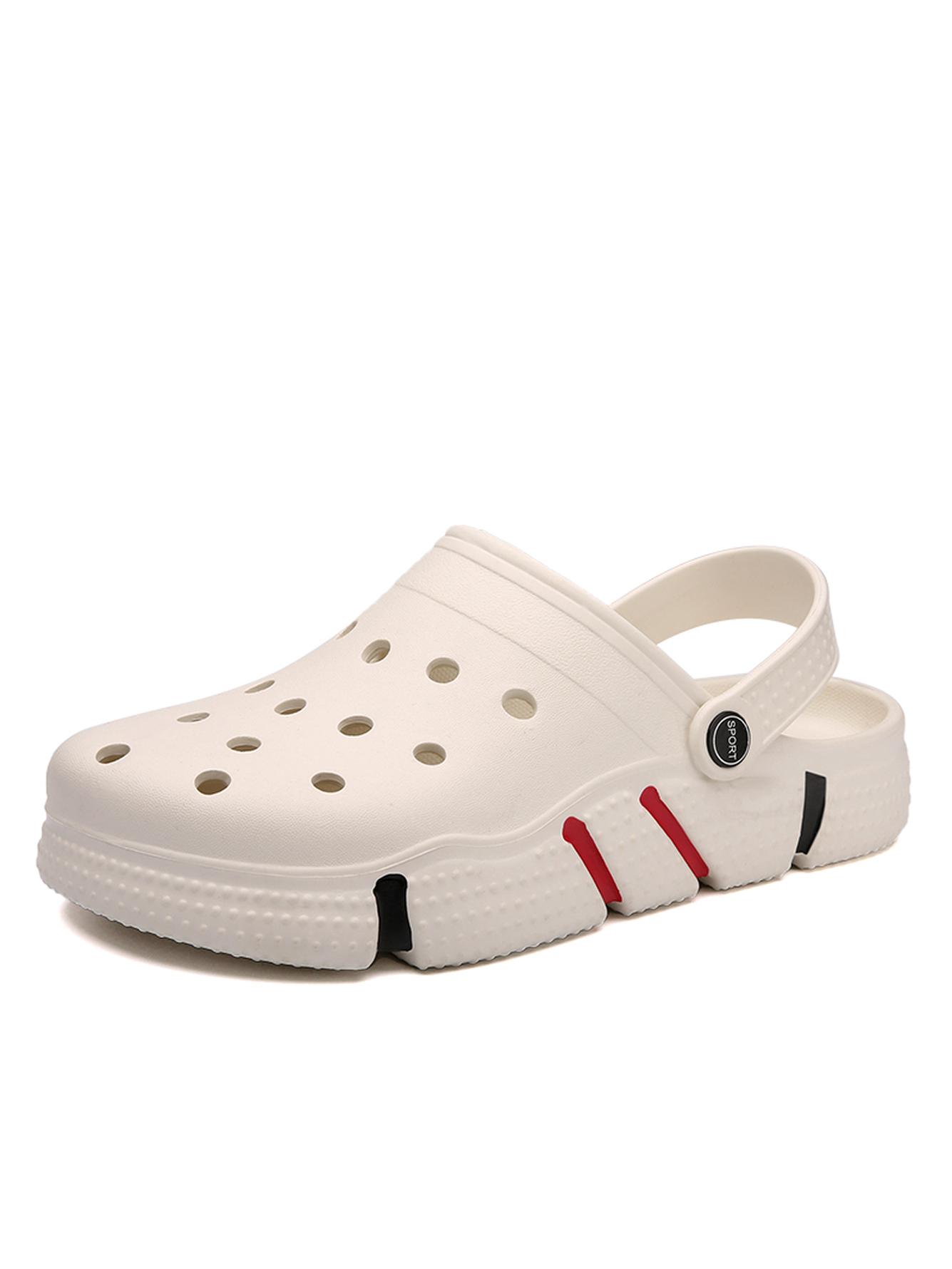 Off White Plain Slip On Clogs