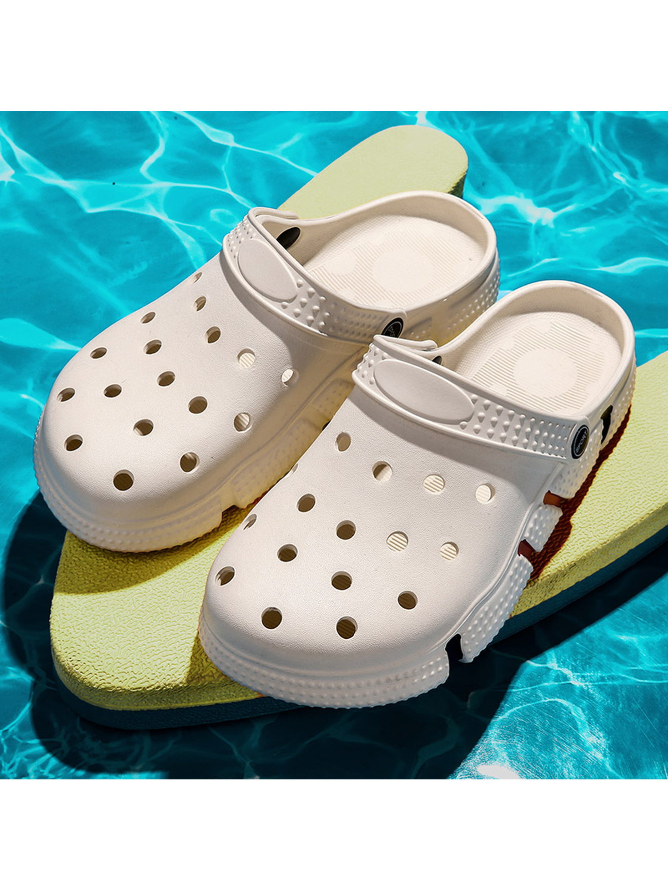 Off White Plain Slip On Clogs