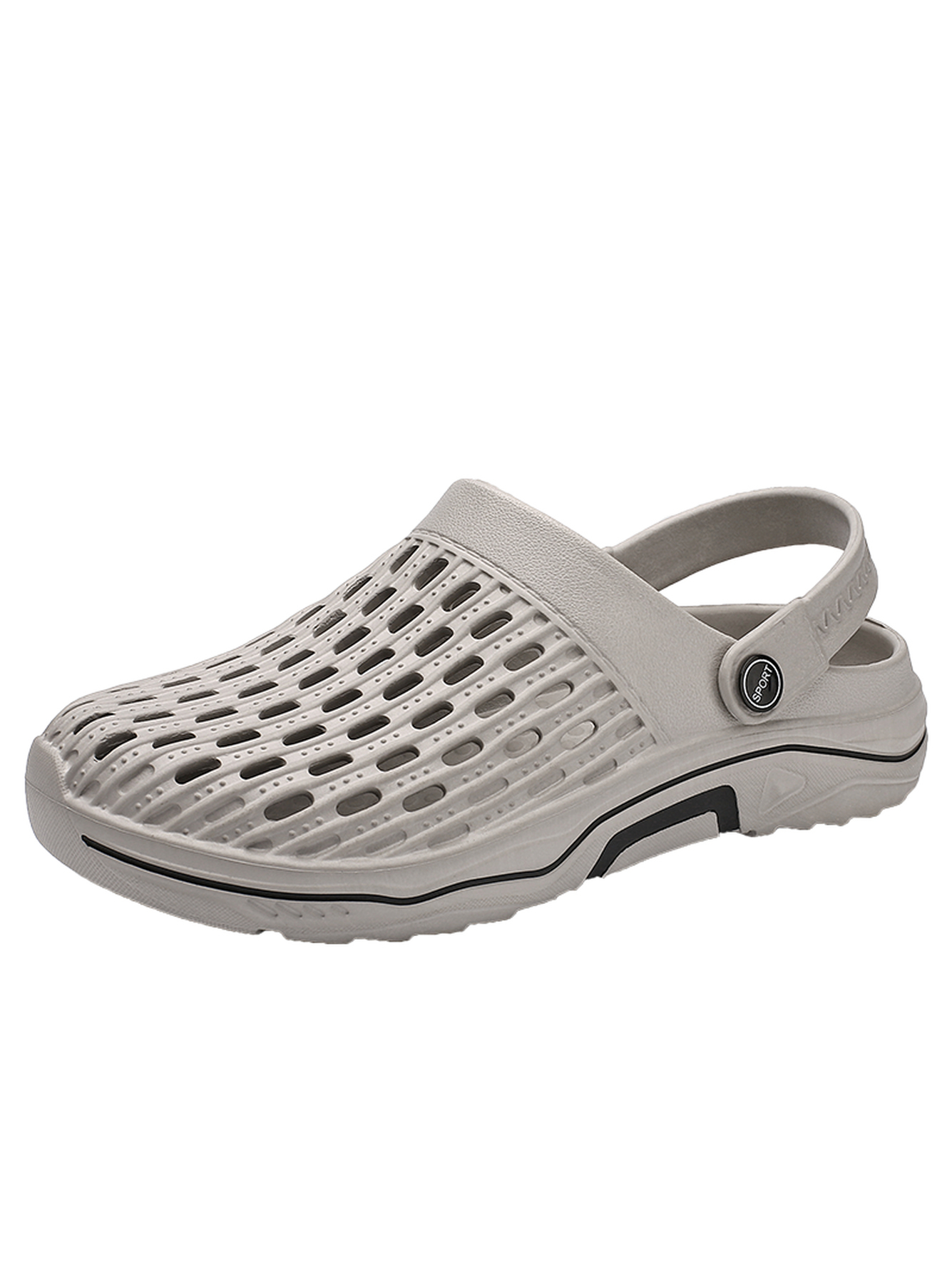 Grey Plain Slip On Sandals
