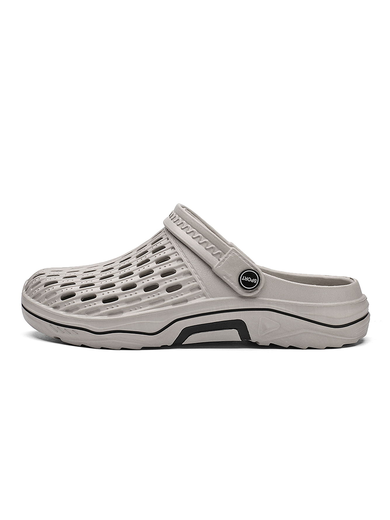 Grey Plain Slip On Sandals