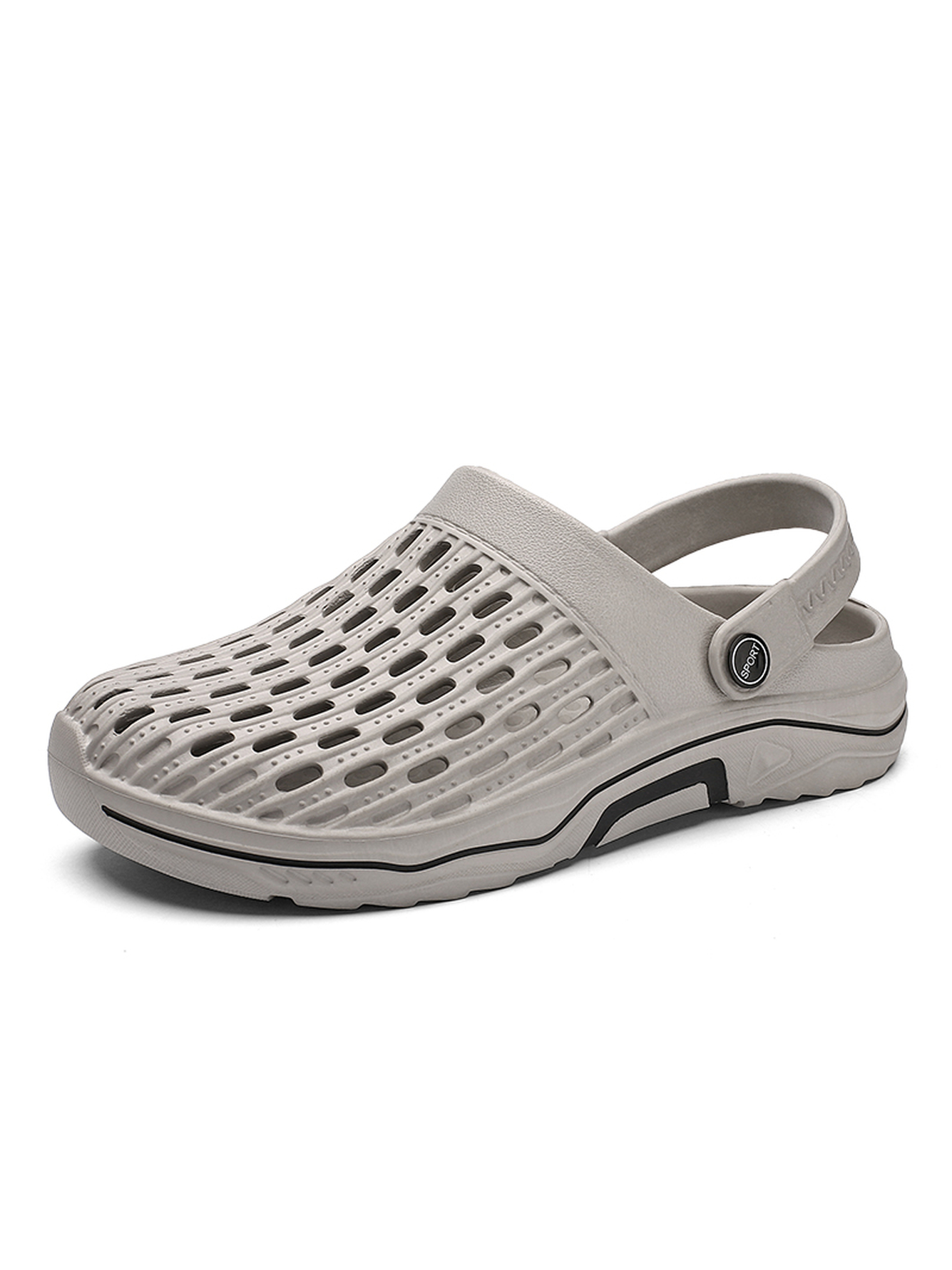 Grey Plain Slip On Sandals