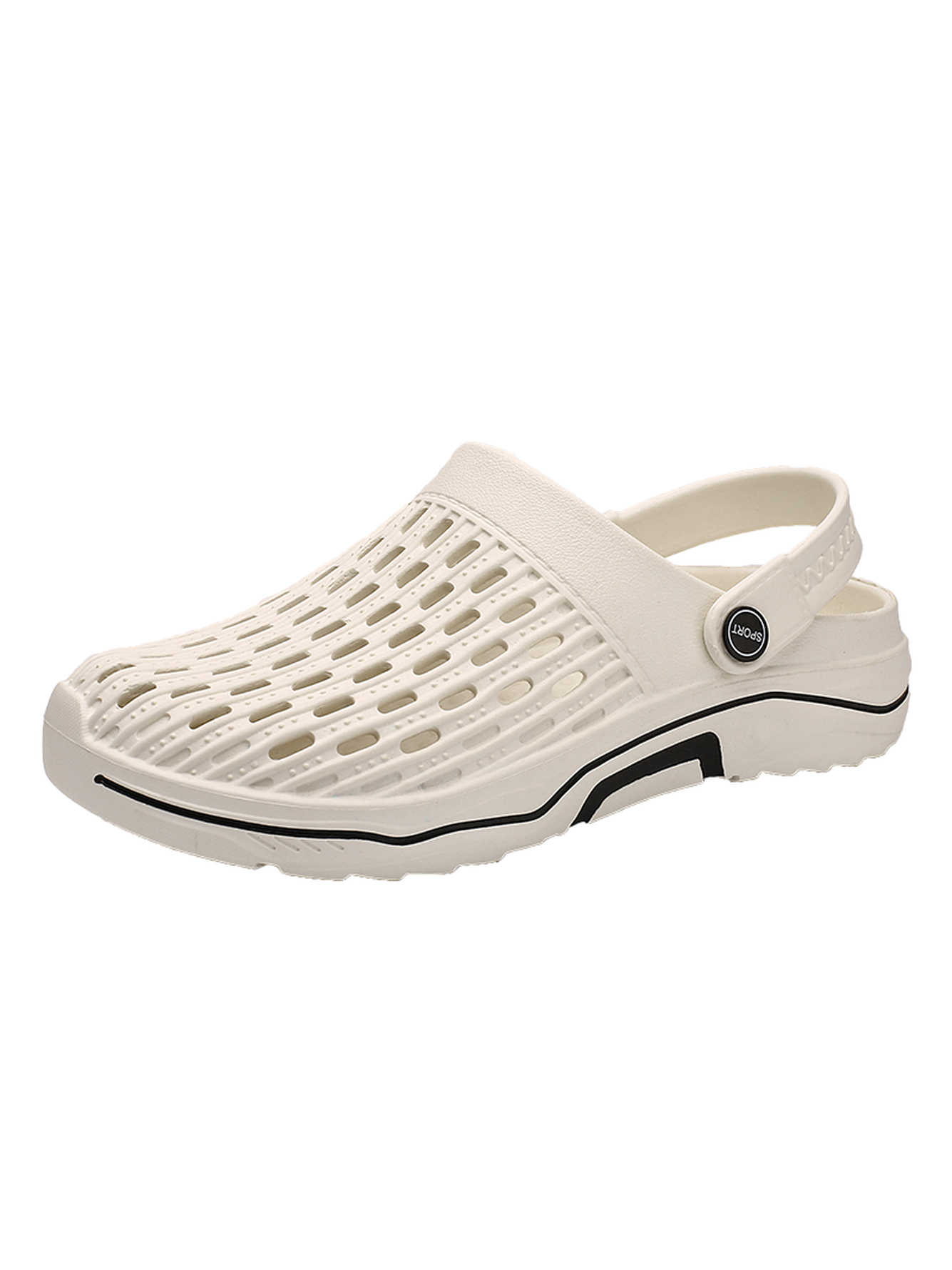 Off White Plain Slip On Sandals