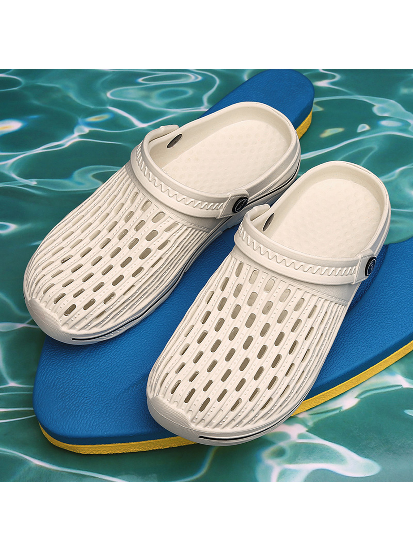 Off White Plain Slip On Sandals