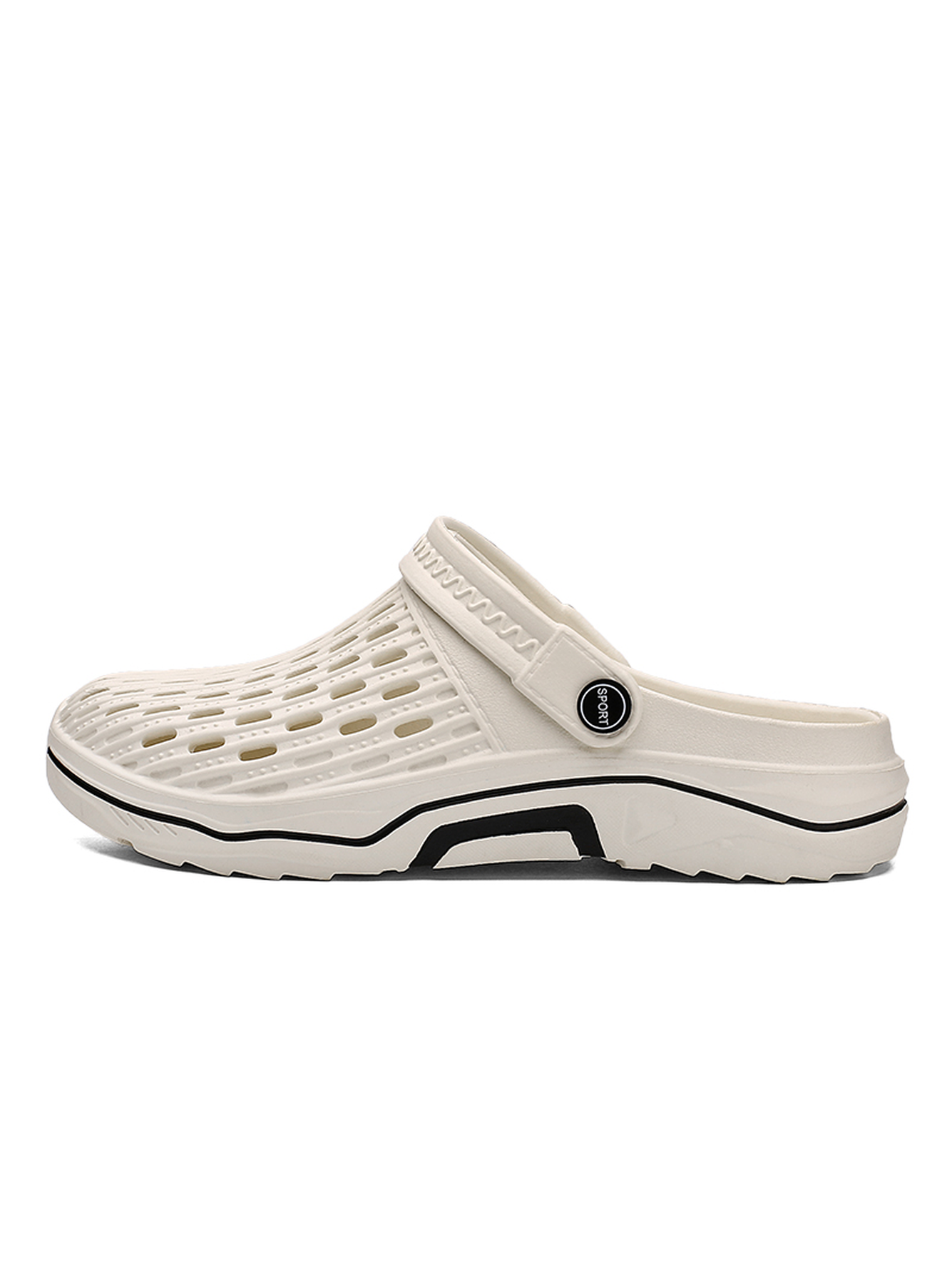 Off White Plain Slip On Sandals
