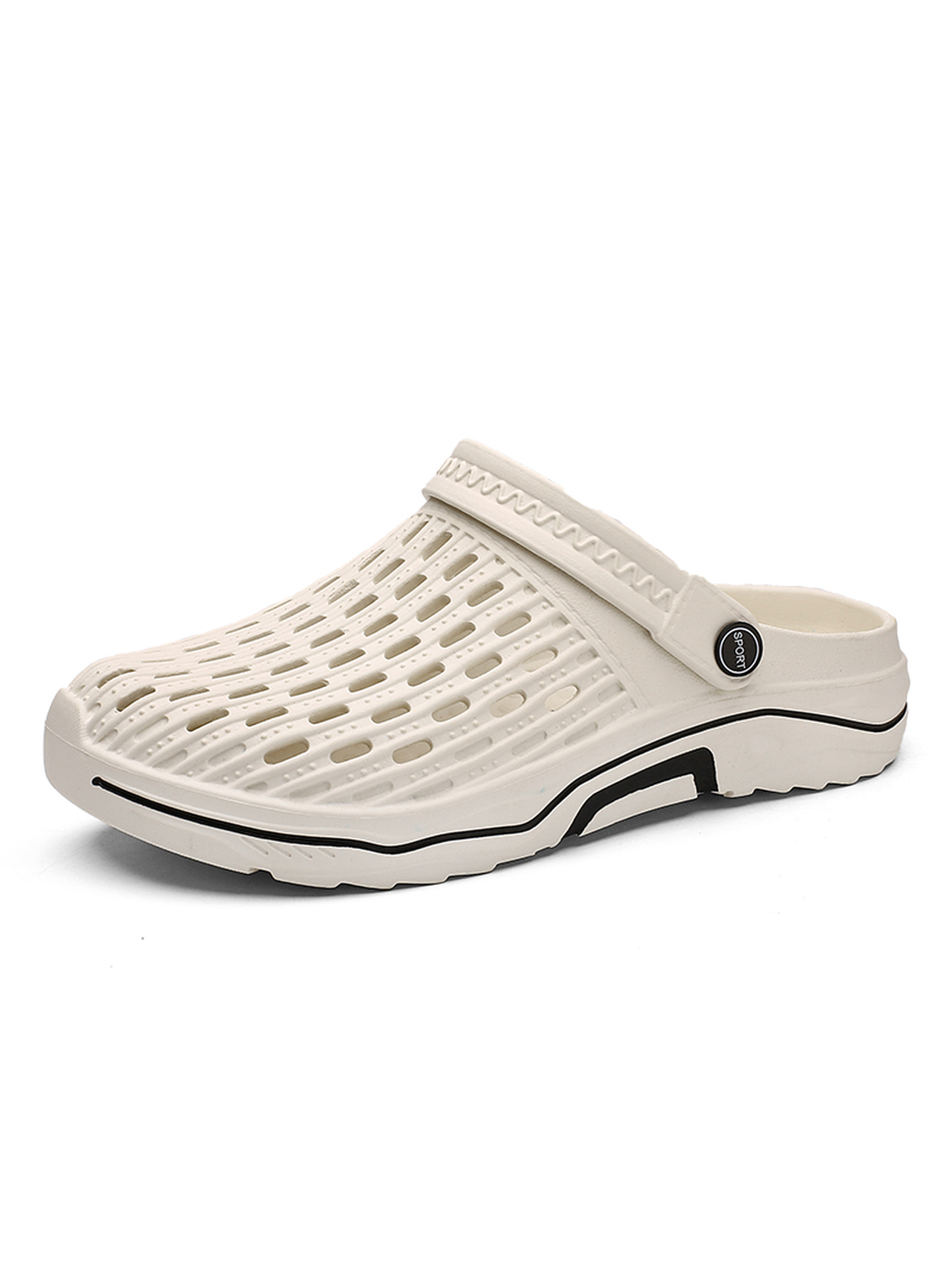 Off White Plain Slip On Sandals
