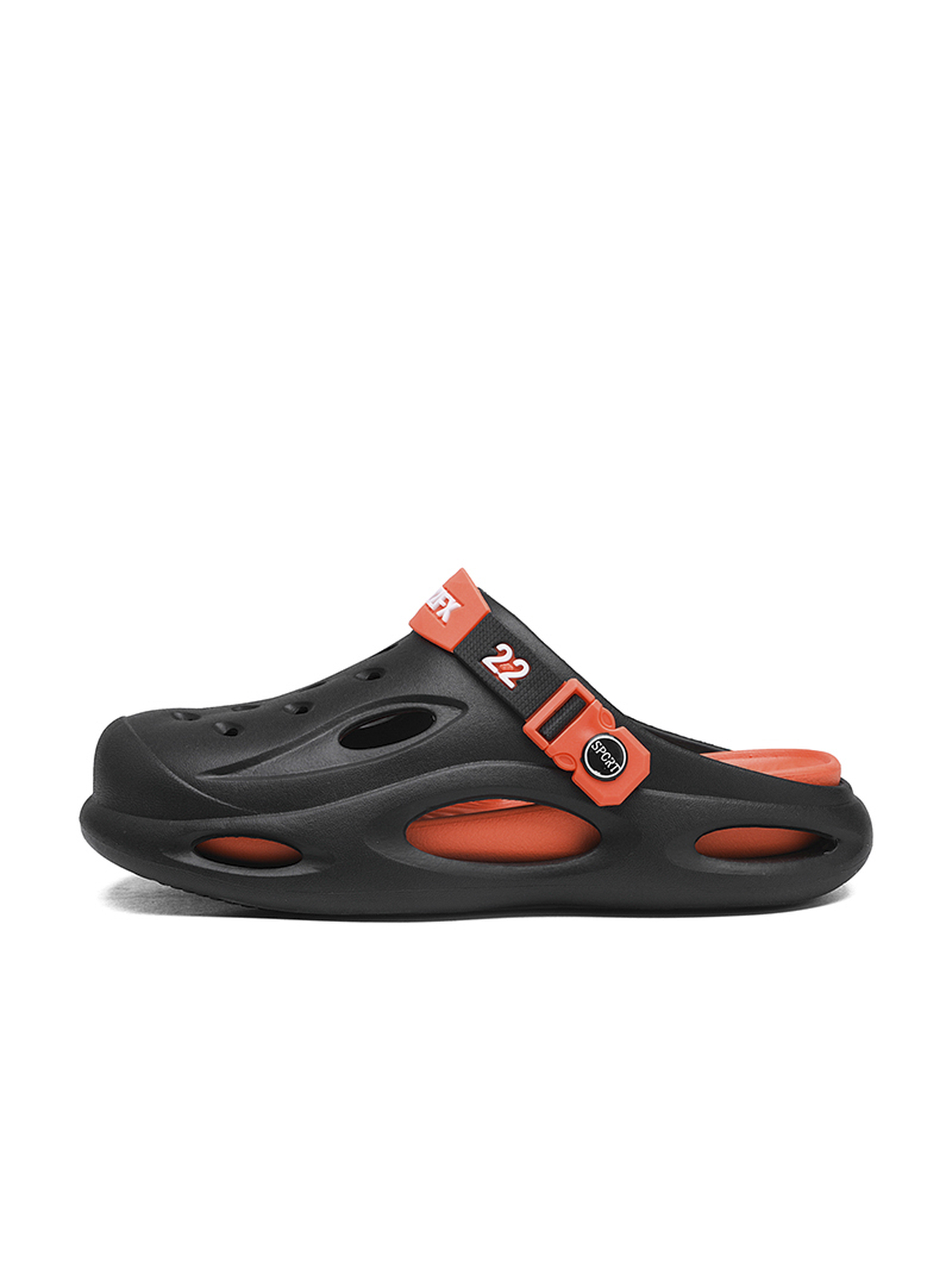 Black Plain Slip On Sandals