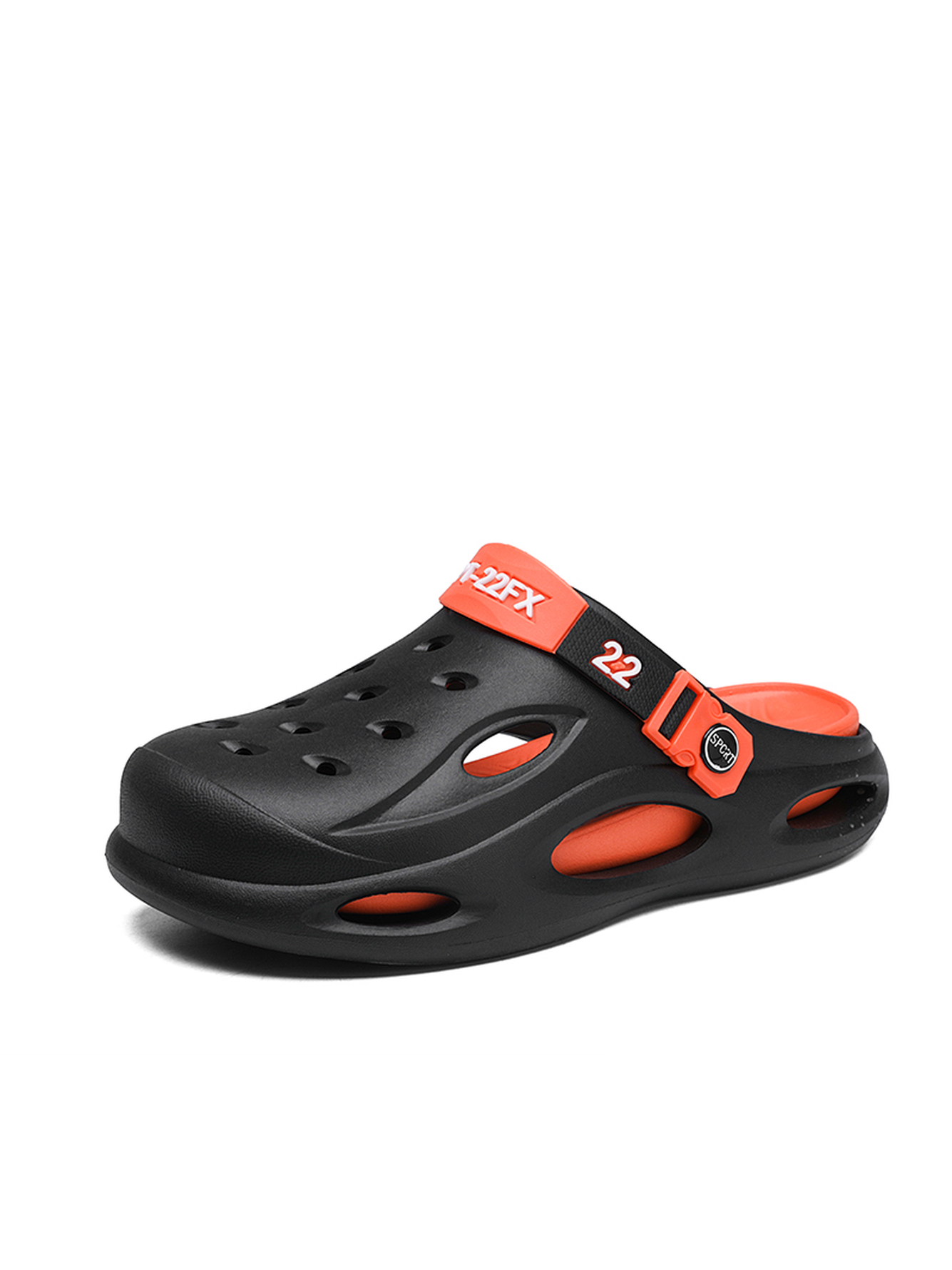 Black Plain Slip On Sandals