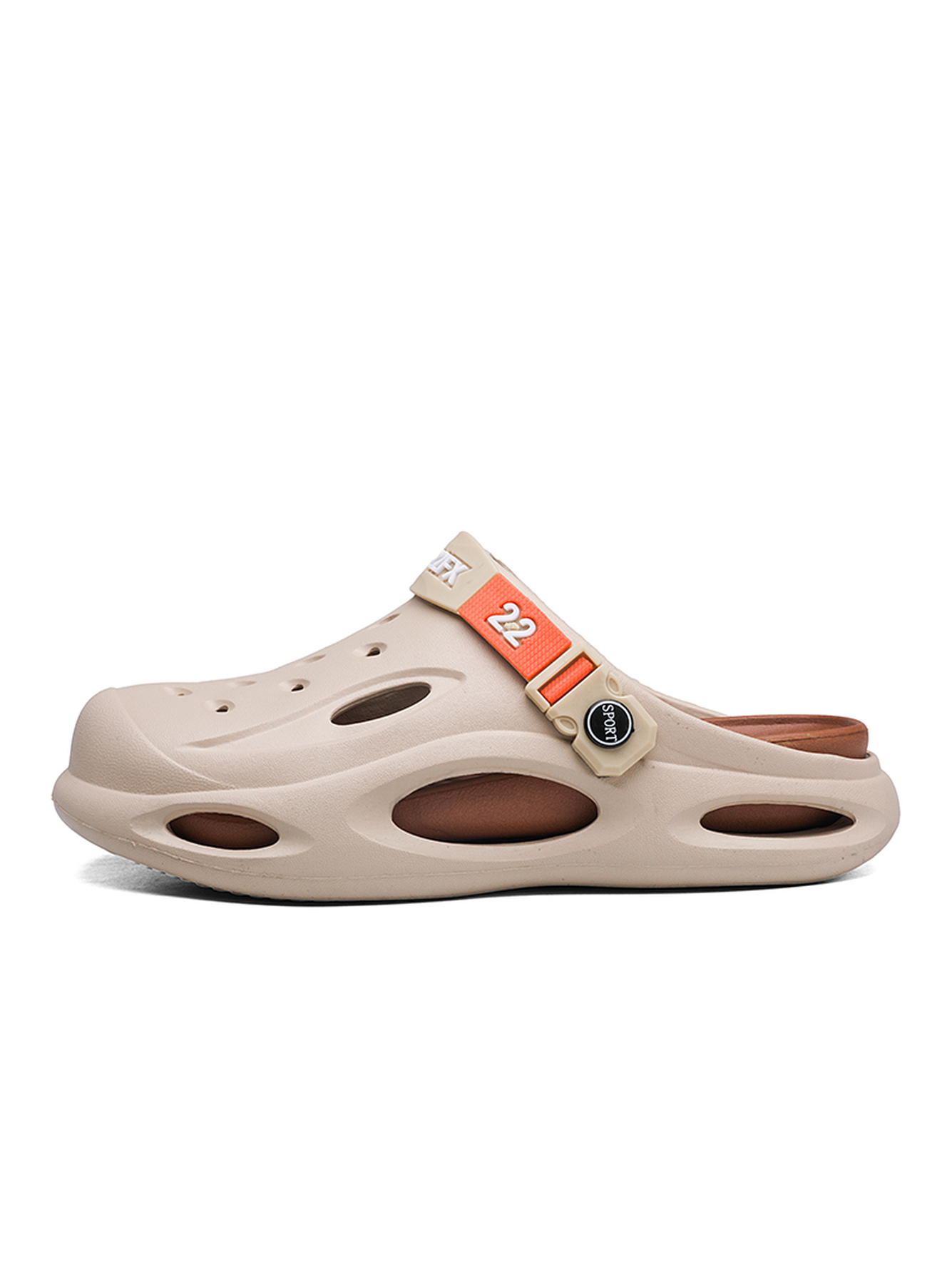 Beige Plain Slip On Clogs