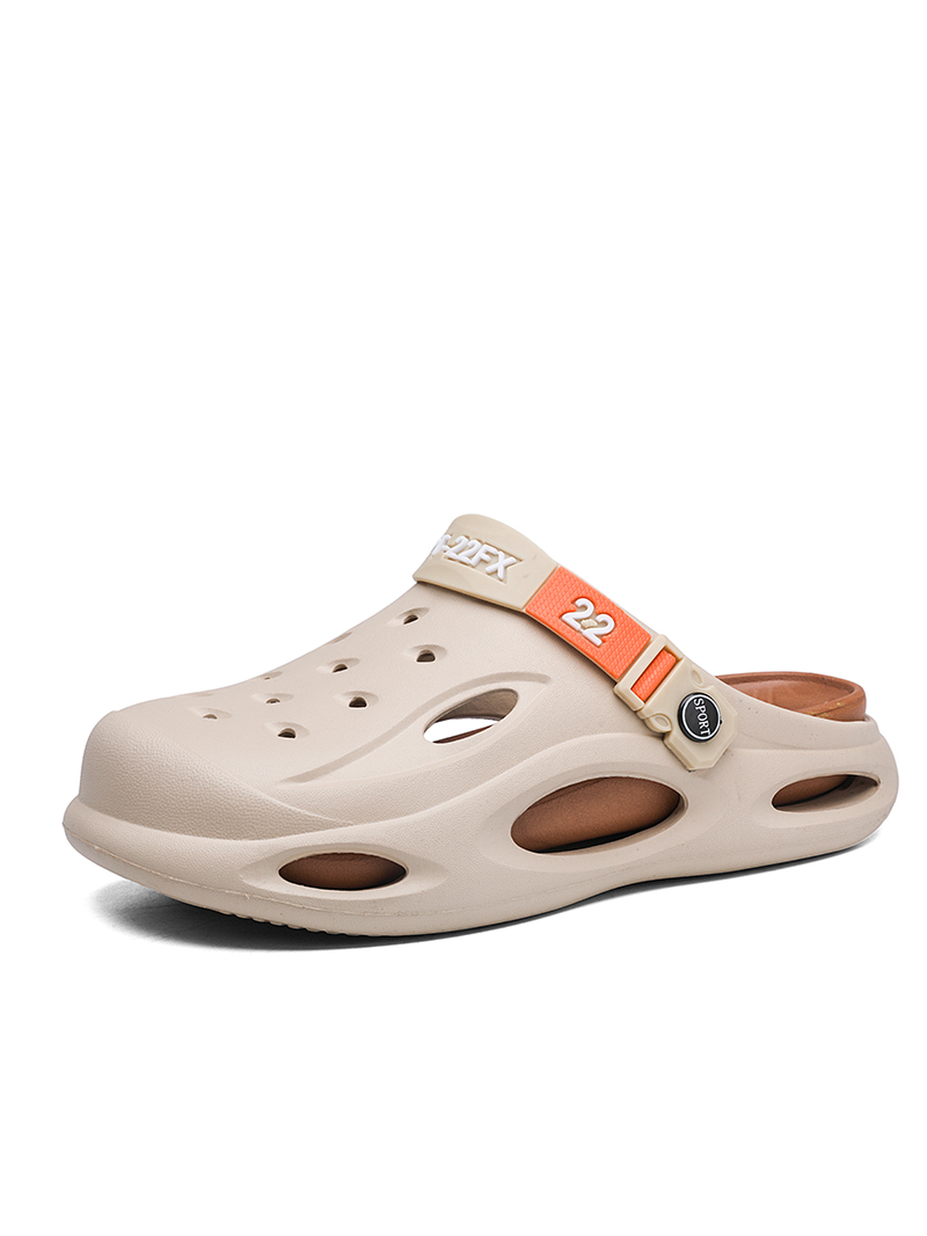 Beige Plain Slip On Clogs