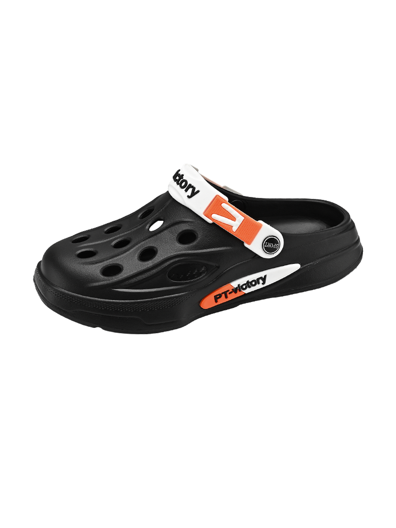 Black Plain Slip On Slides