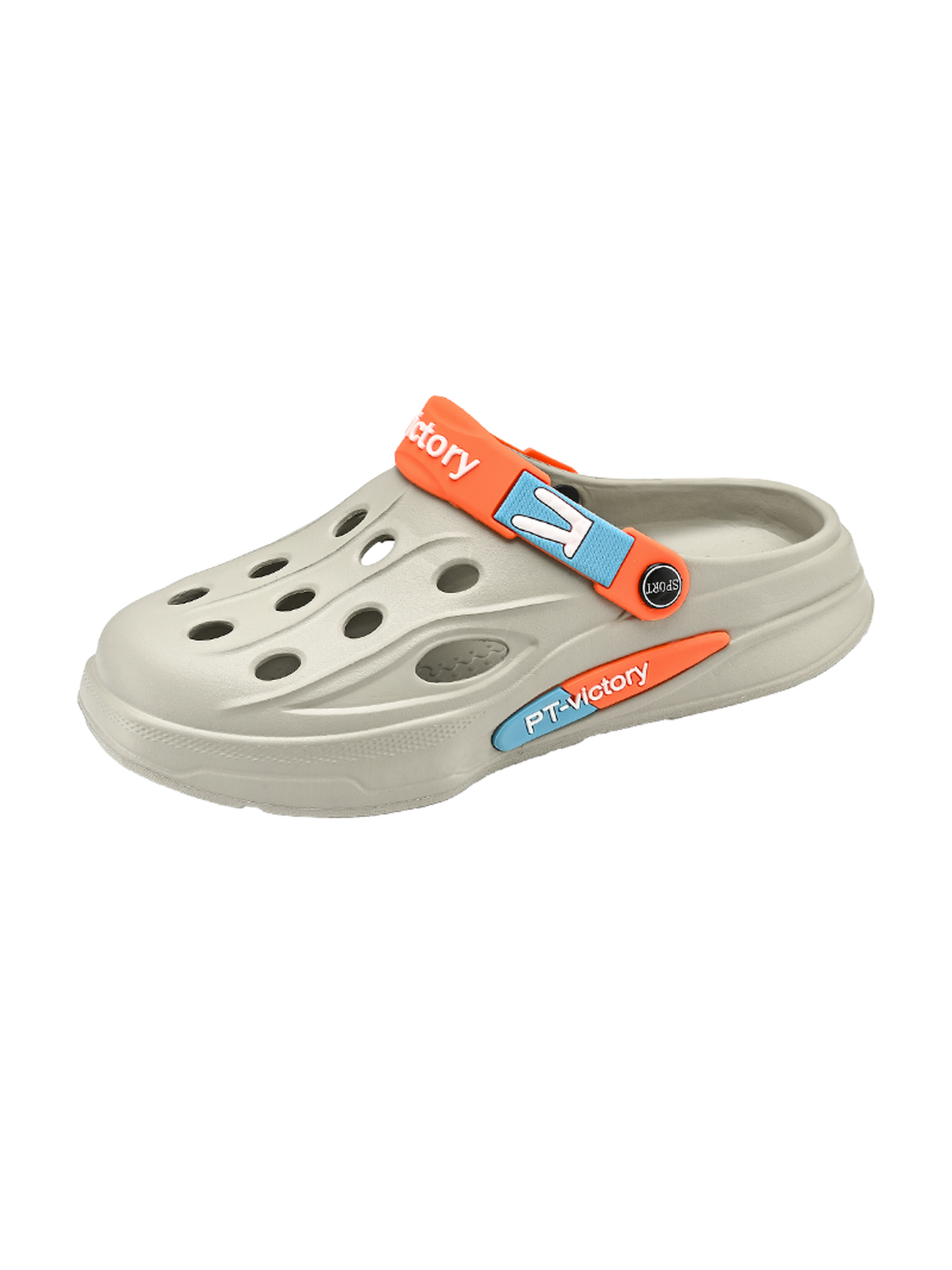 Grey Plain Slip On Sandals