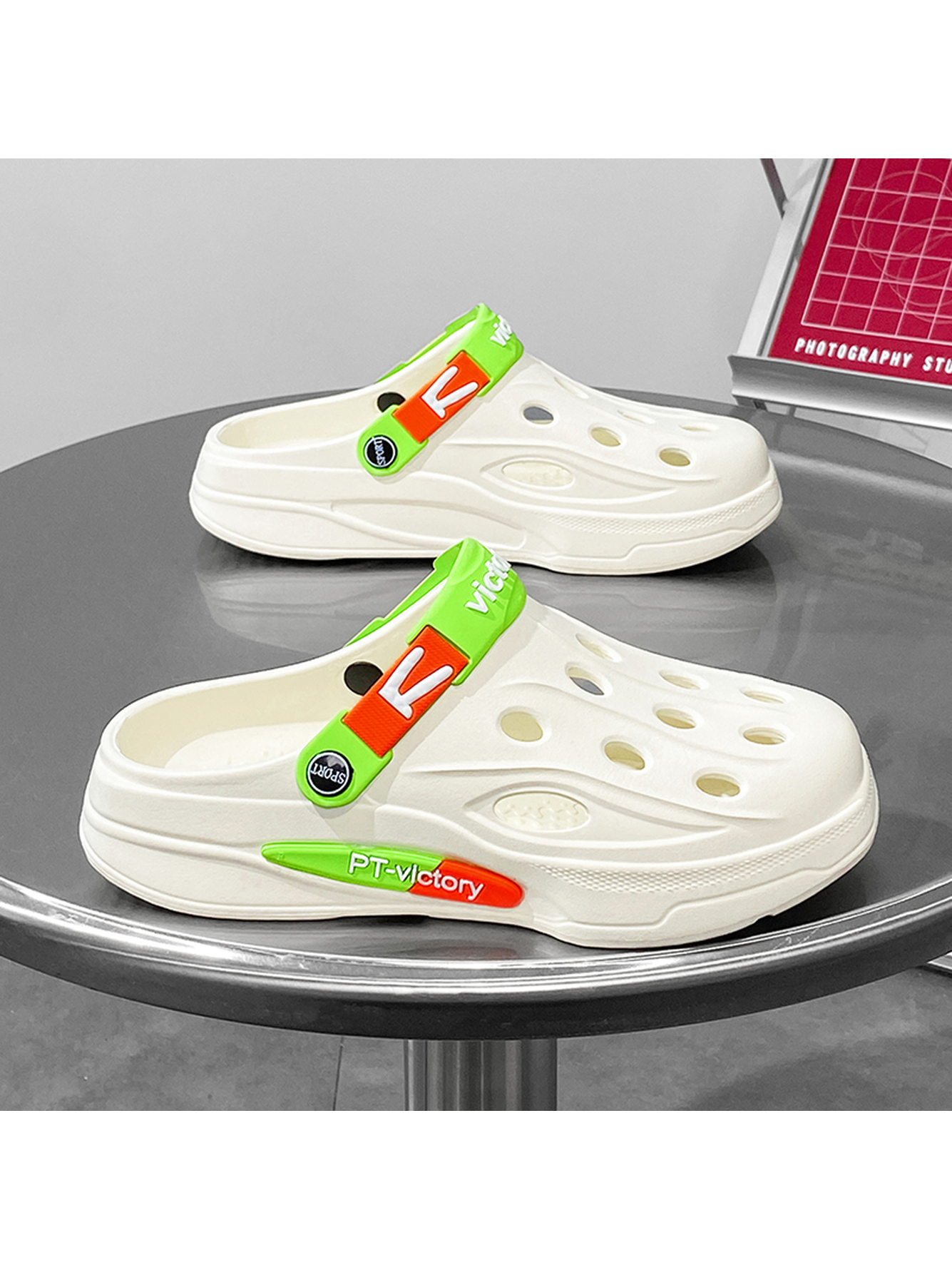 Mens White Comfort Casual Sandals with Sport Strap