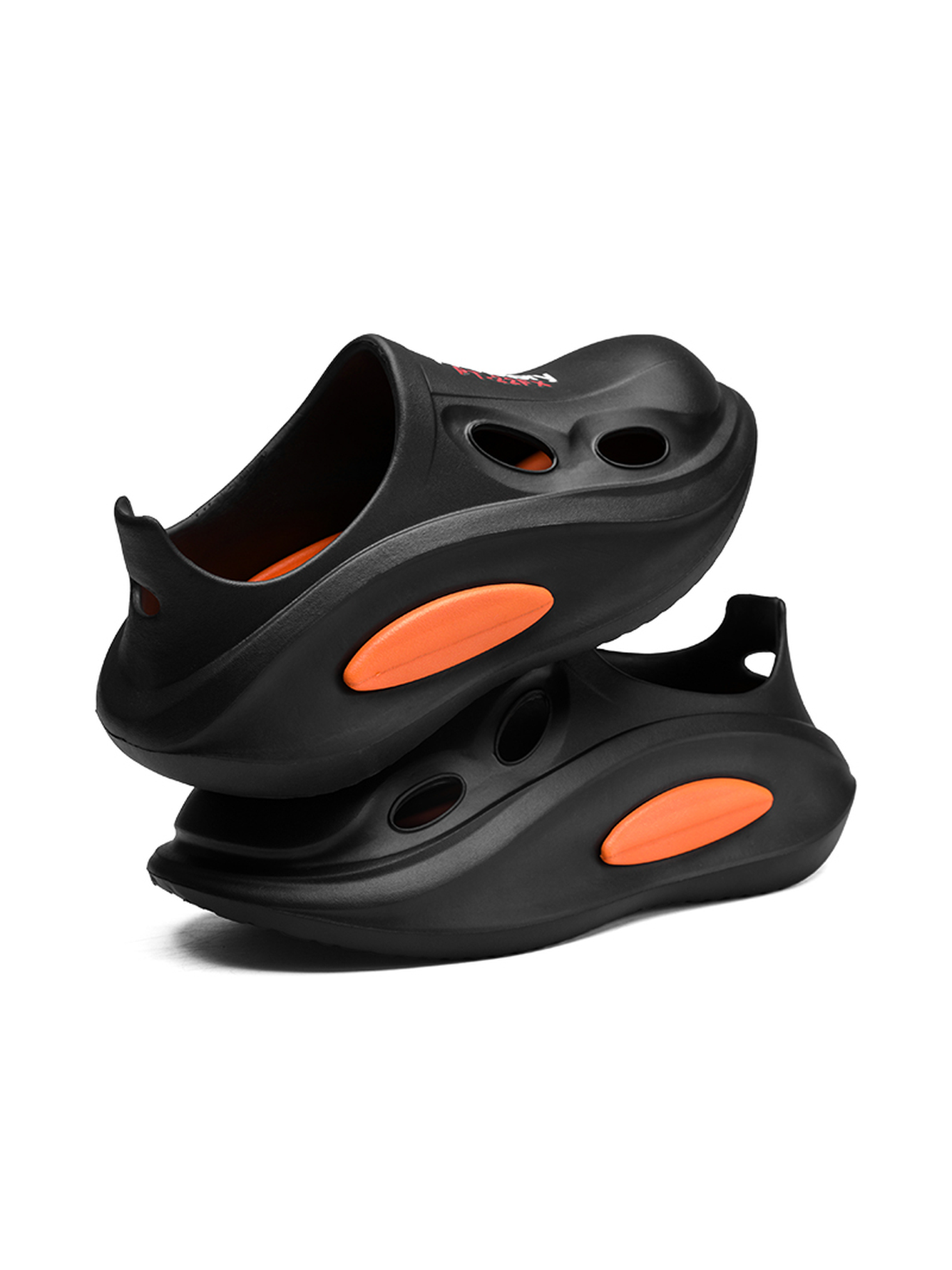 Black Plain Slip On Sandals