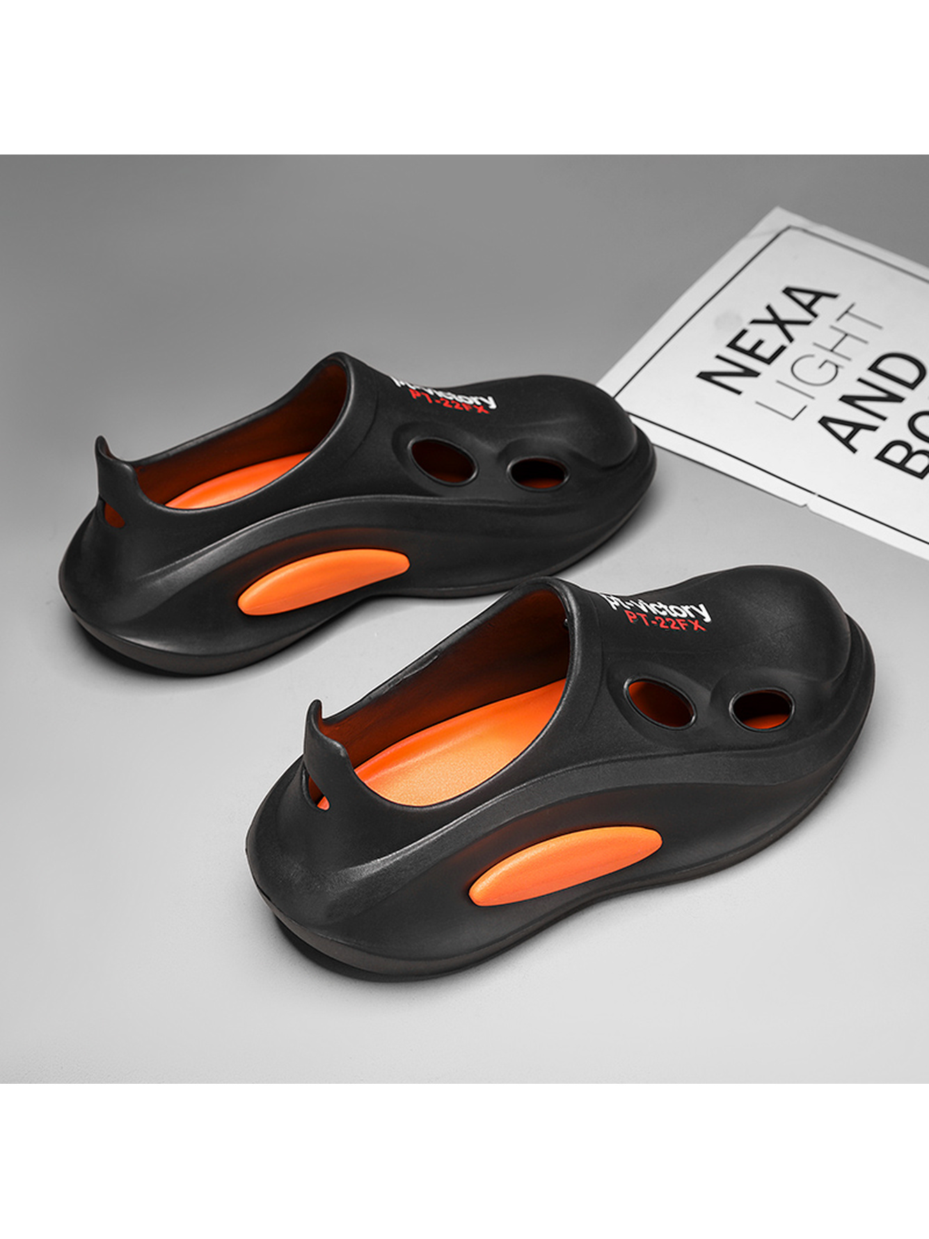 Black Plain Slip On Sandals