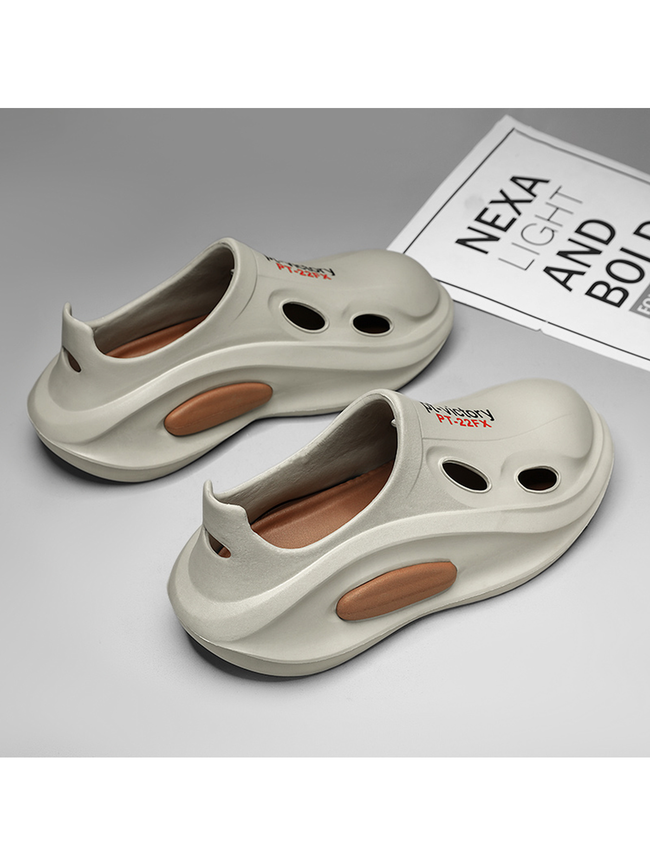 Grey Plain Slip On Slides