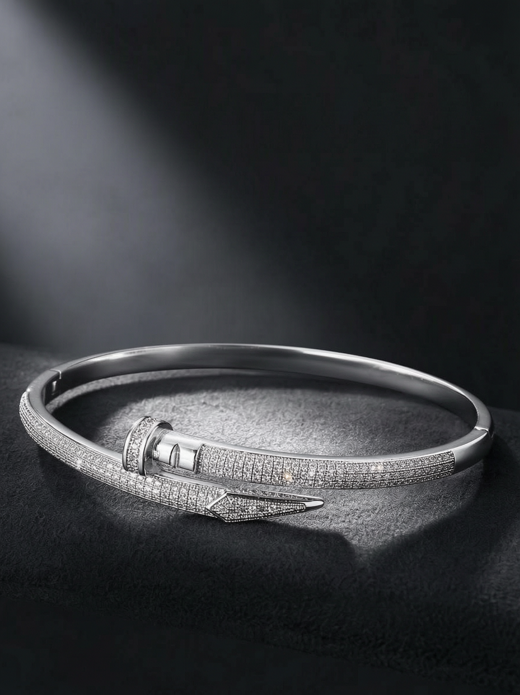Silver Bangle with Cubic Zirconia - Perfect for Everyday