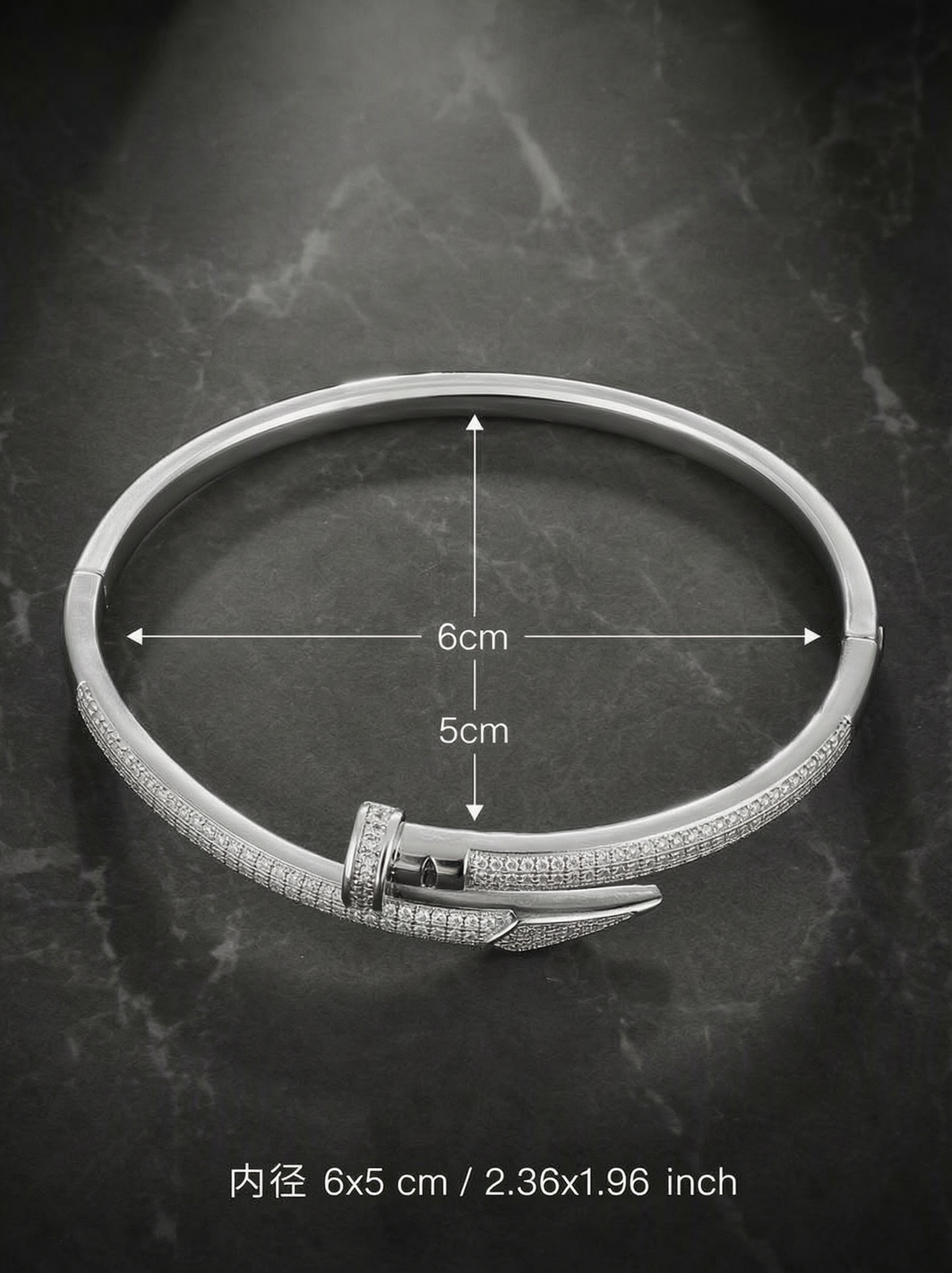 Silver Bangle with Cubic Zirconia - Perfect for Everyday
