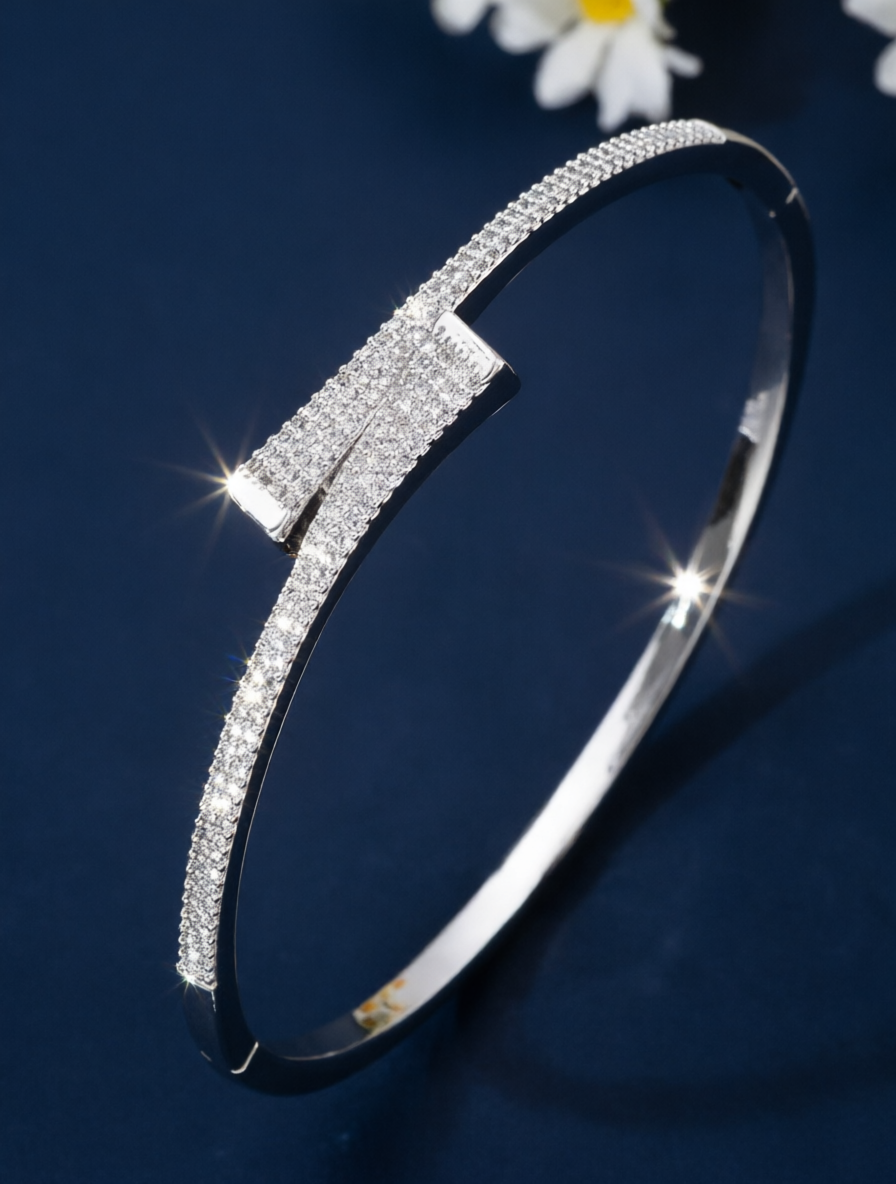 Sparkling Silver Cubic Zirconia Bracelet for Women - and Durable