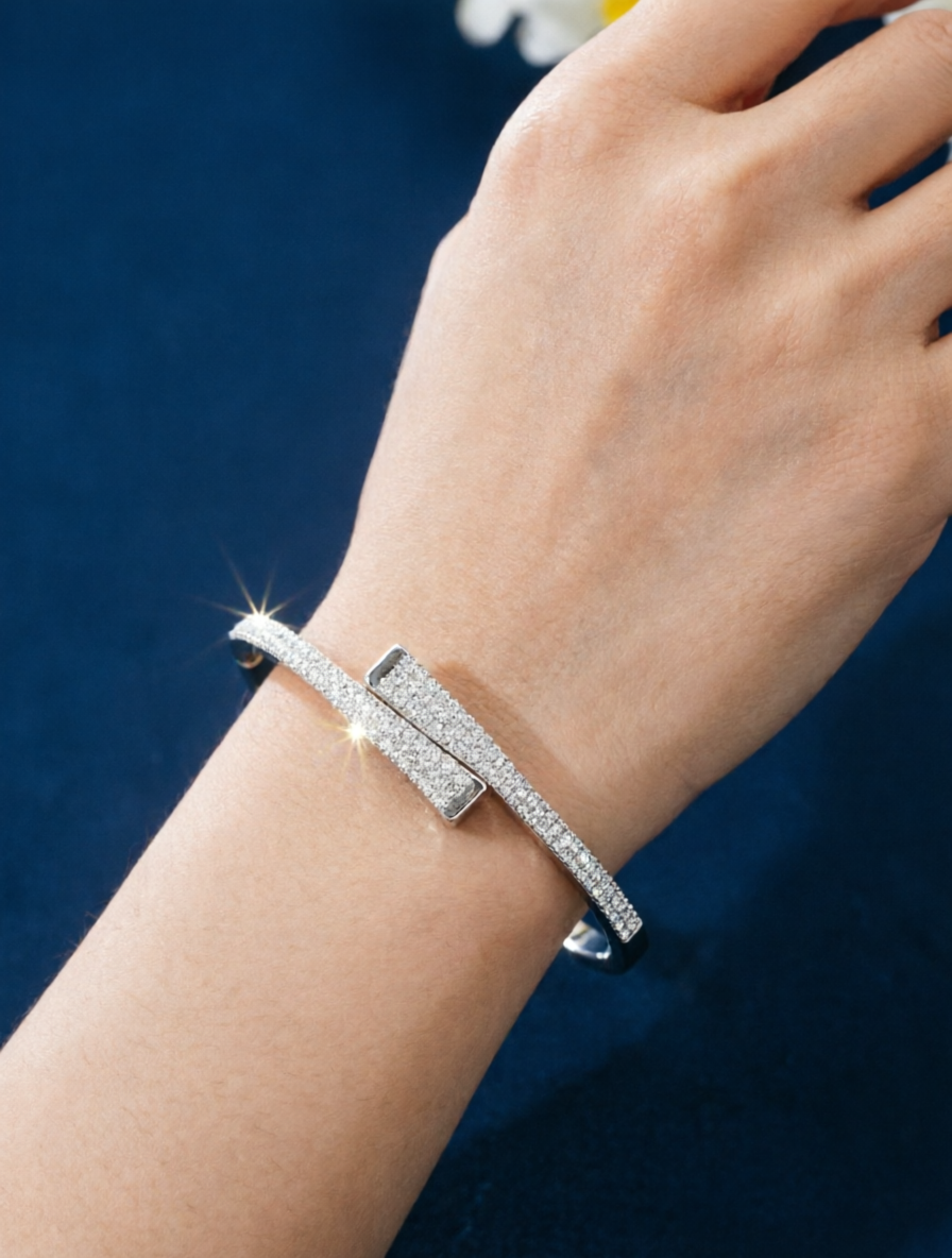 Sparkling Silver Cubic Zirconia Bracelet for Women - and Durable
